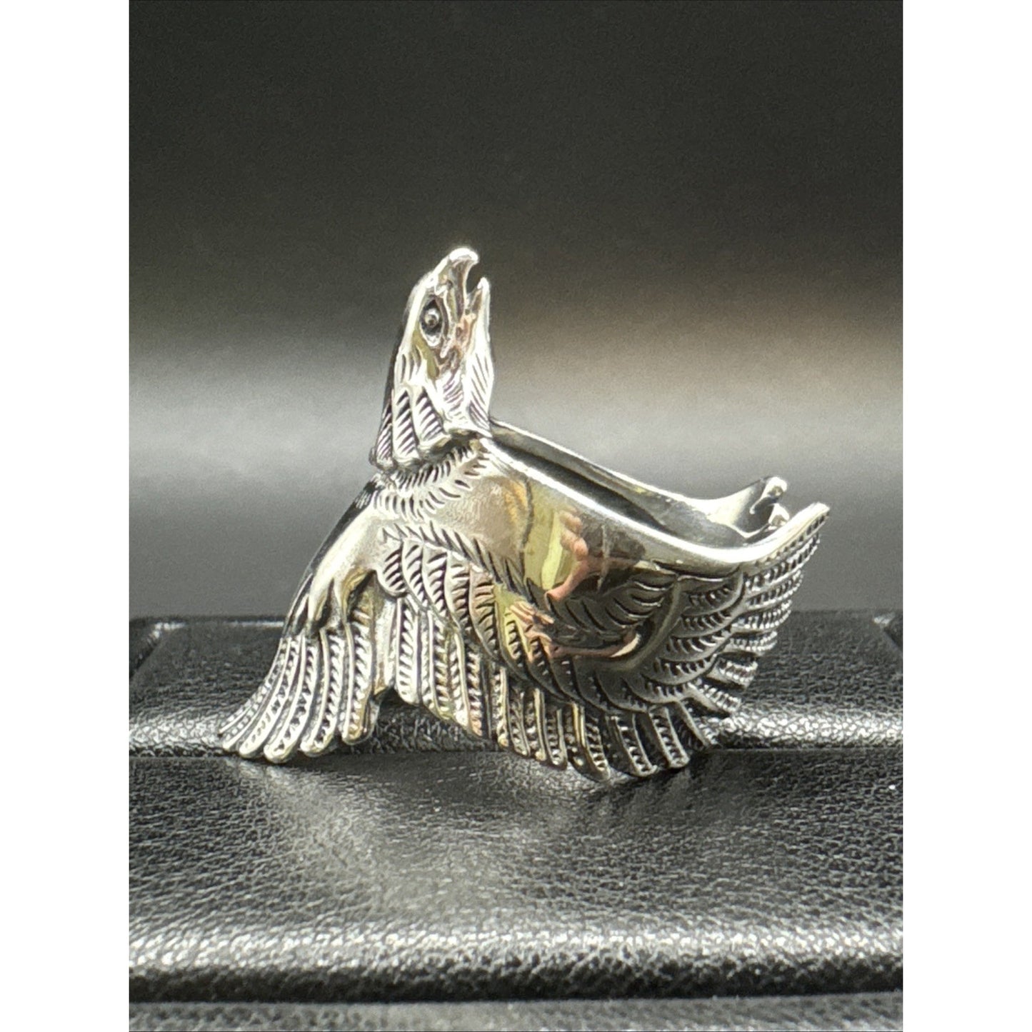 New Condition Sterling Silver Eagle In Flight Ring 925 Size 10