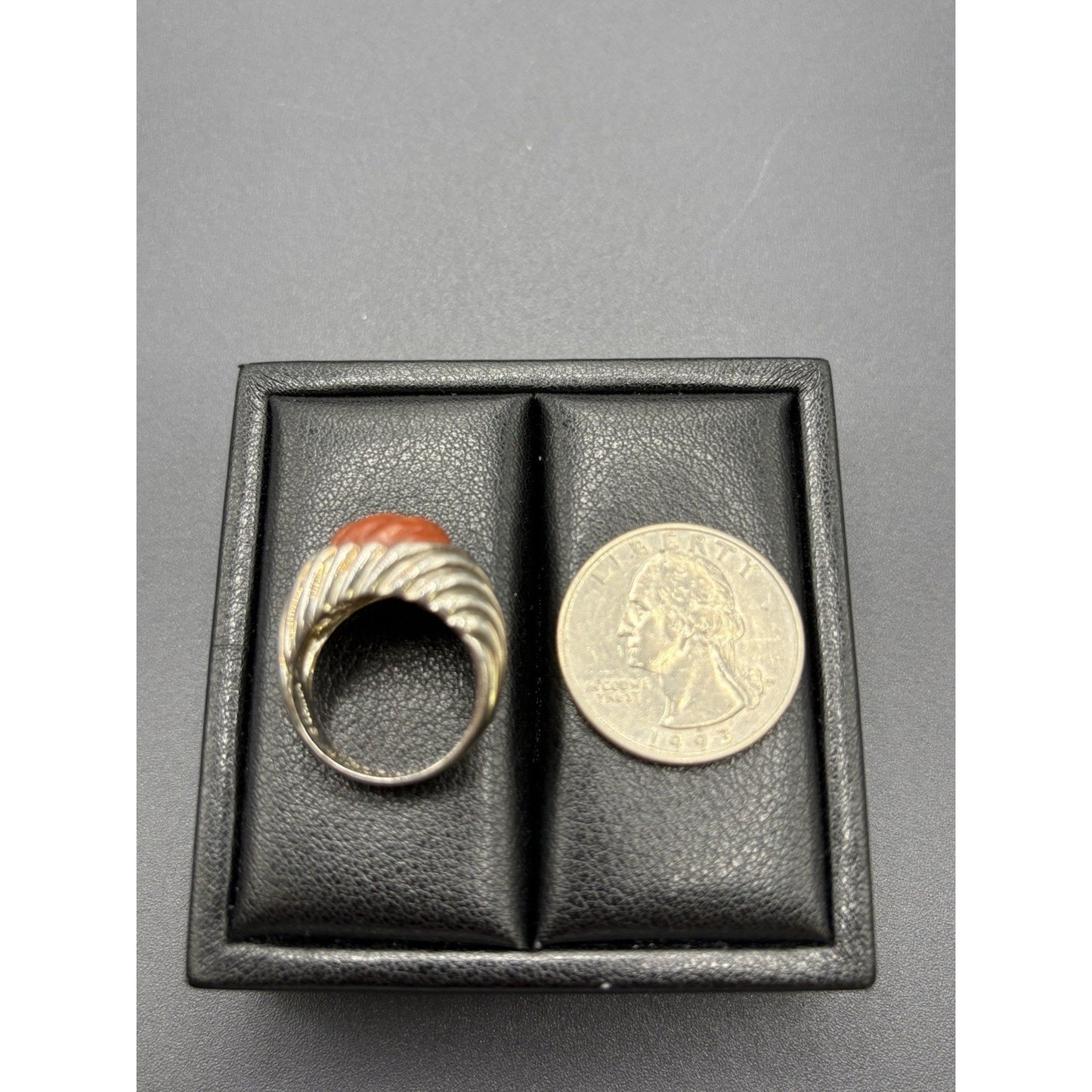 Ross Simmons Sterling Silver Carved Camelion Ring Size 6 W18