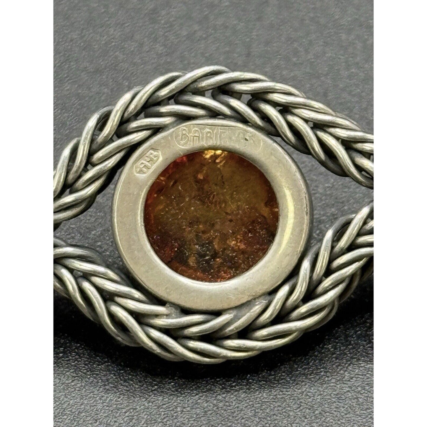 Vintage Sterling Silver Multi Amber Bracelet 38 Grams M10