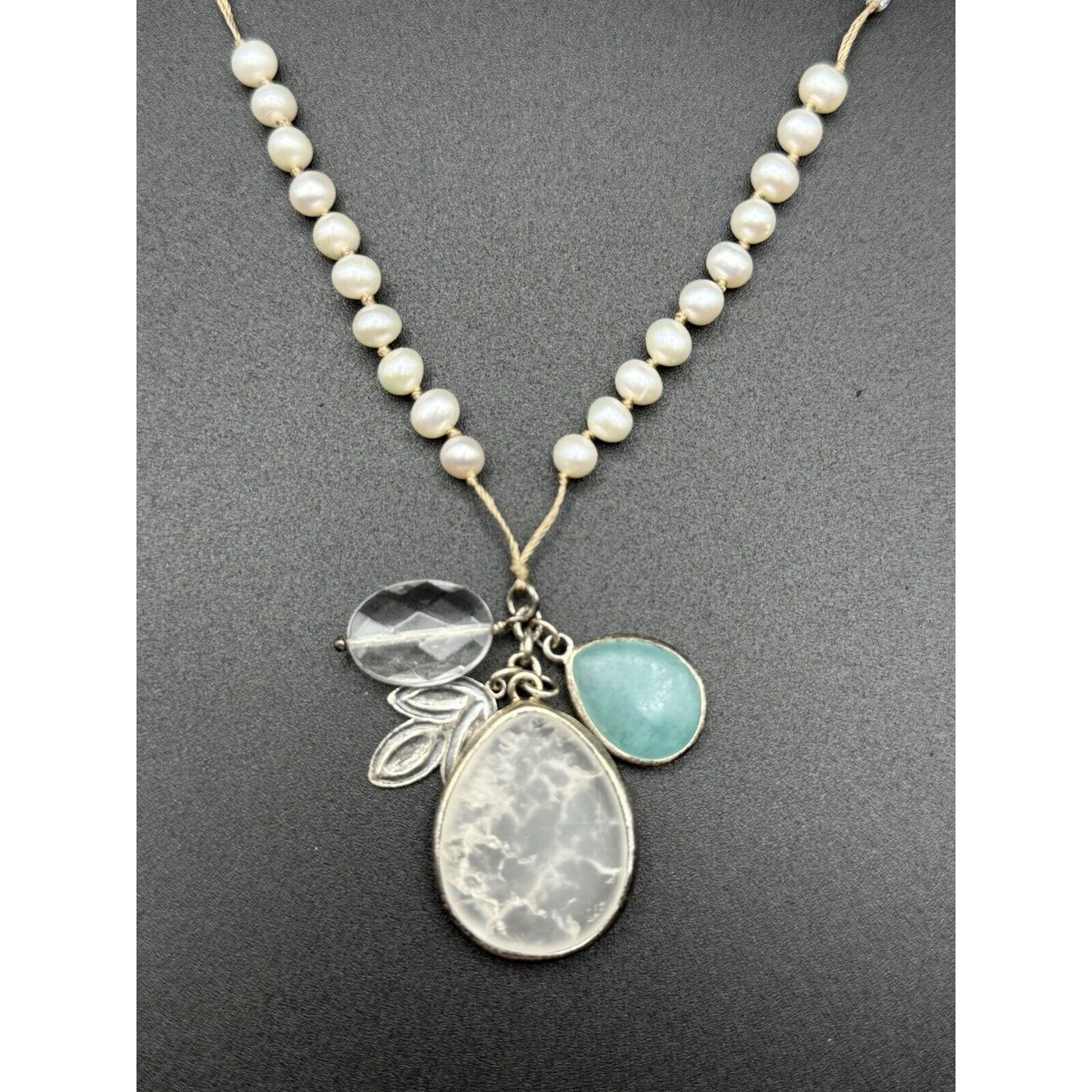Silpada 30” Multi Gemstone Necklace Pearl Crystal N11