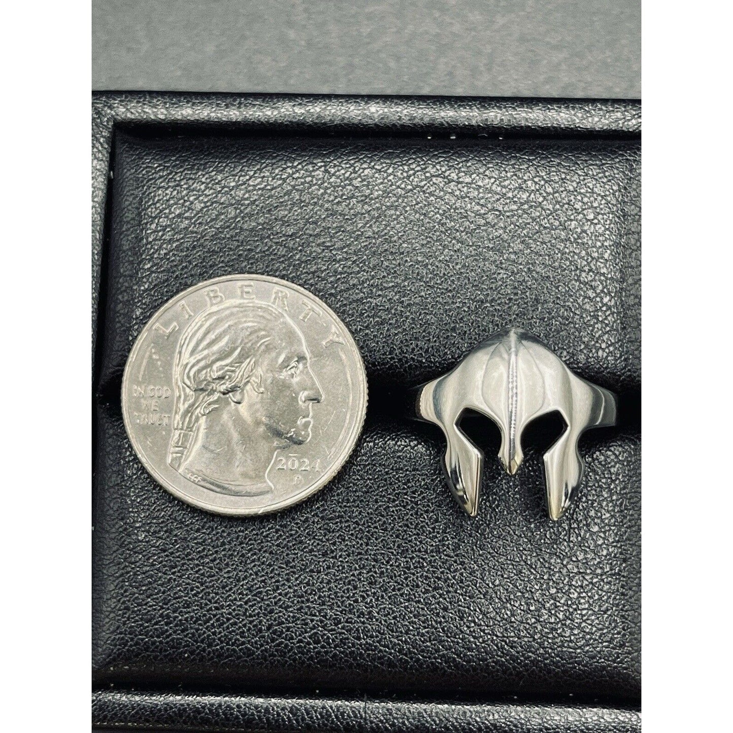 New Condition Sterling Silver Spartacus Gladiator Mask Ring Size 10.00