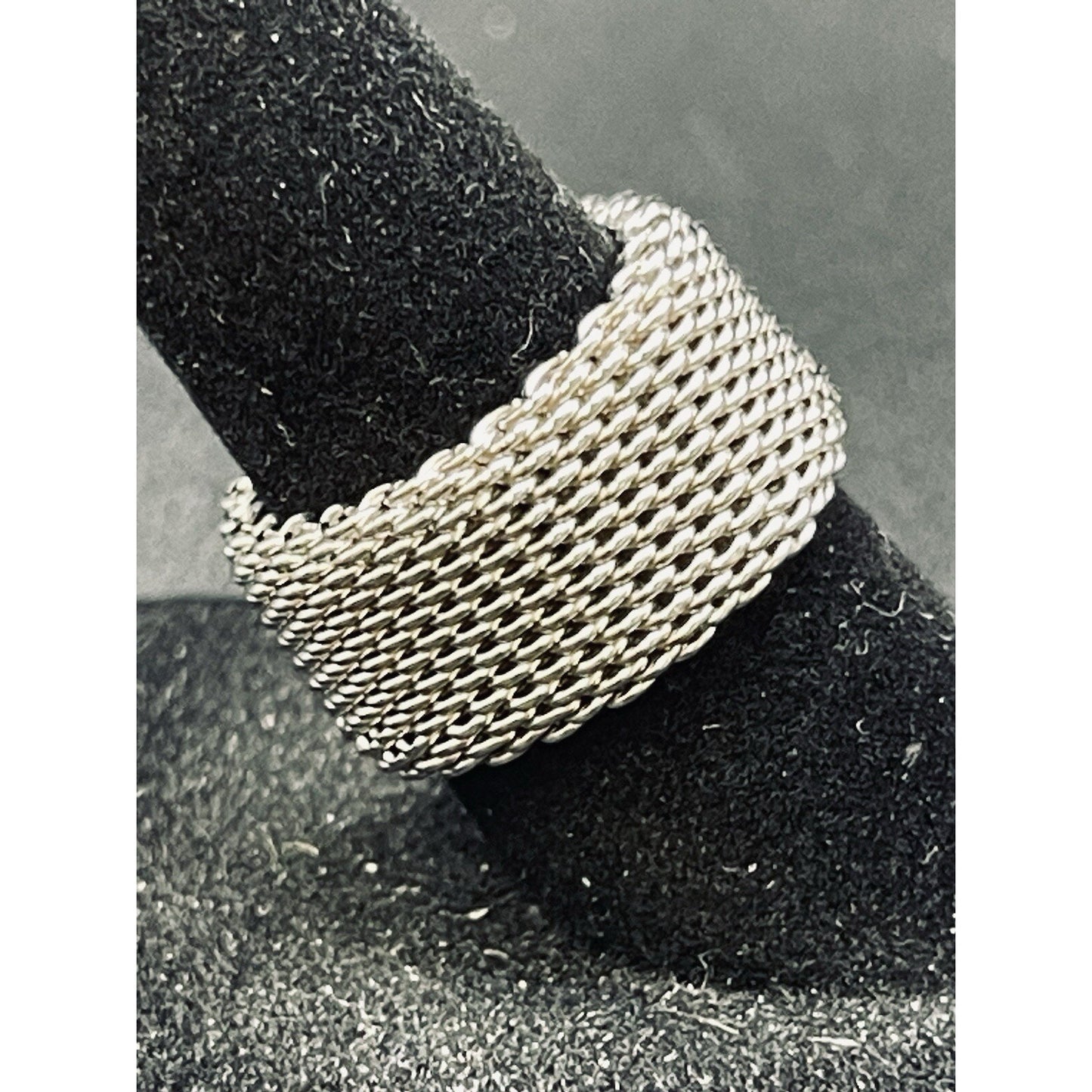 New Condition Sterling Silver Mesh Ring Size 5.00
