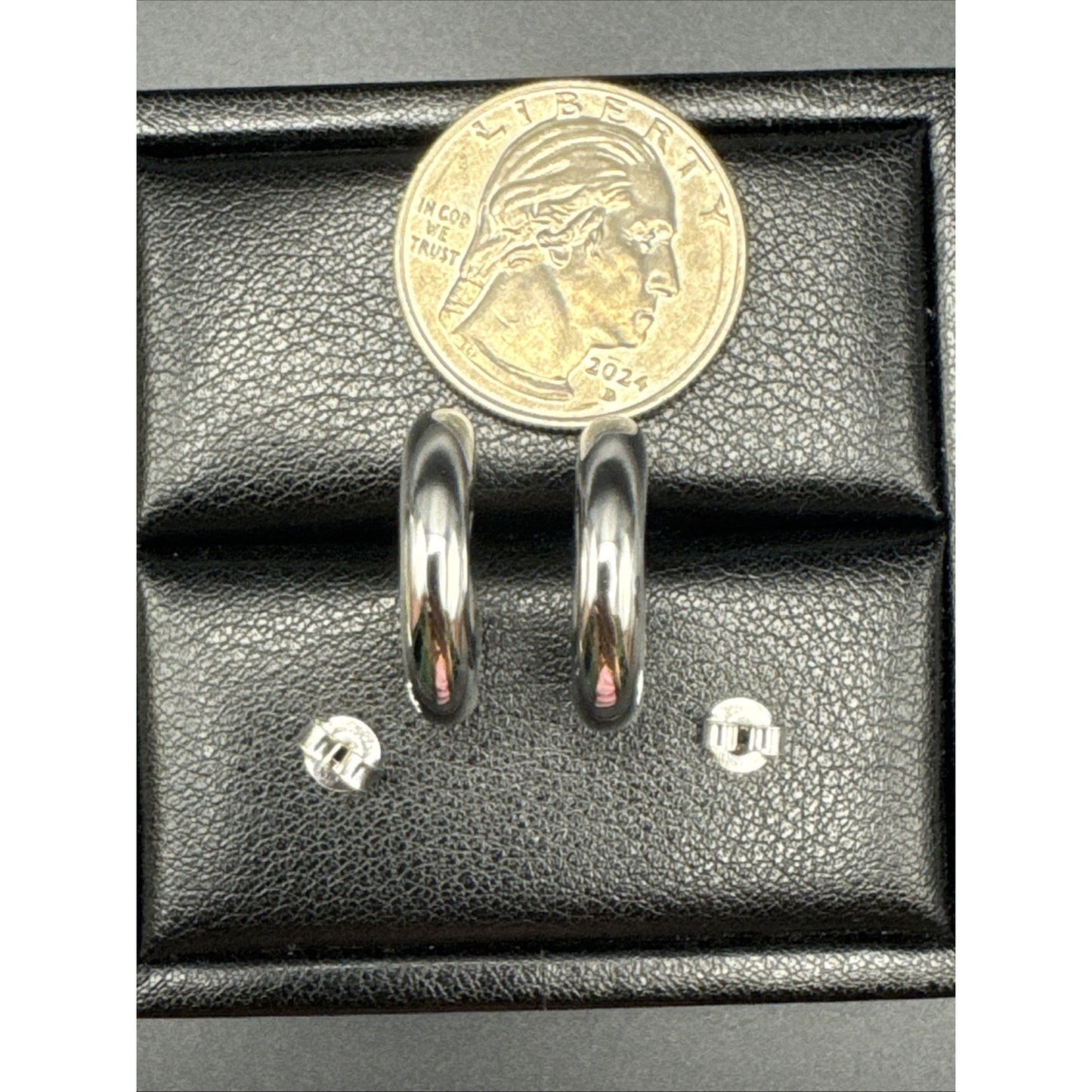 20mm New Condition Sterling Silver Tube Hoop Earrings 925