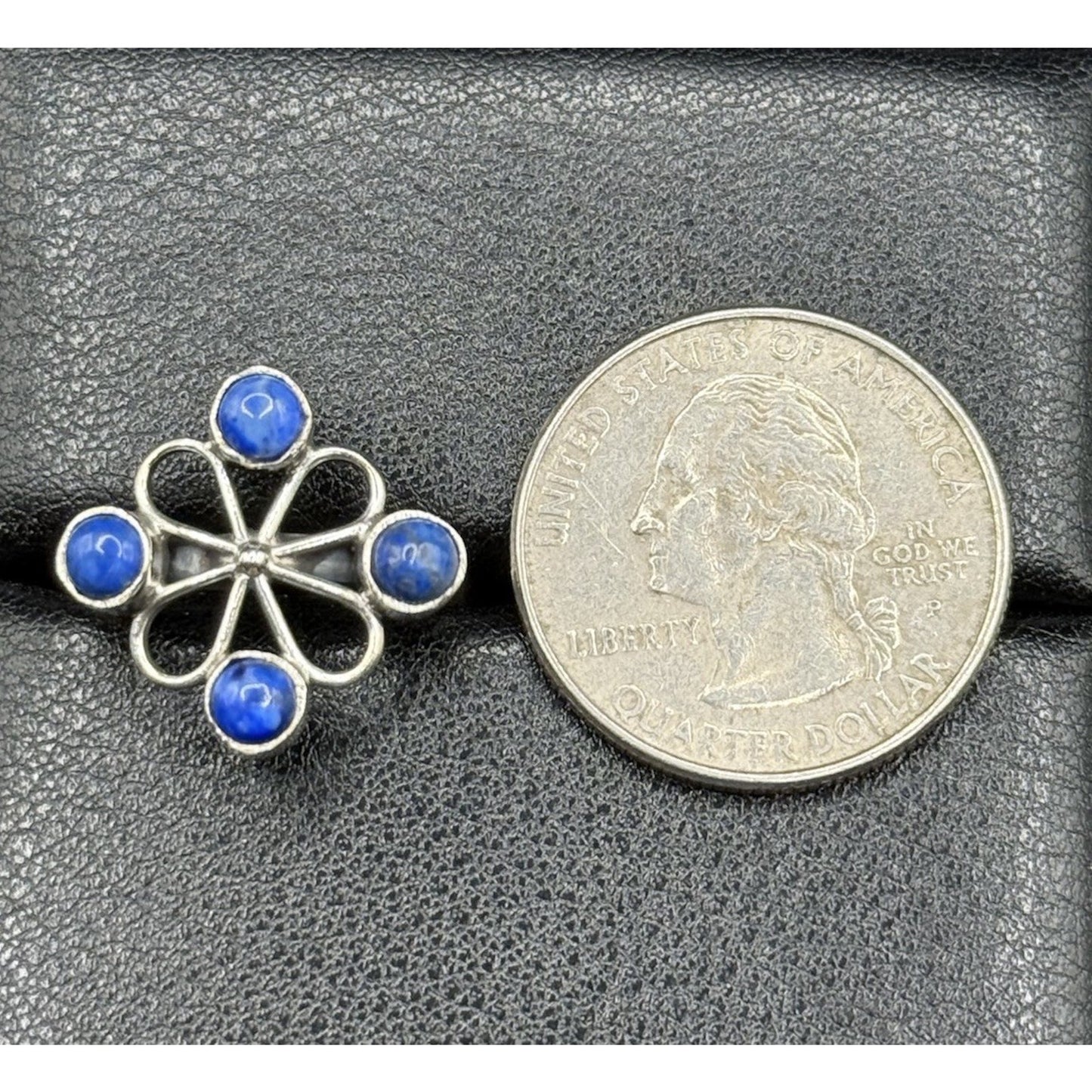 Excellent Used Condition Sterling Silver Multi Lapis Genuine Ring Size 7.00 P19
