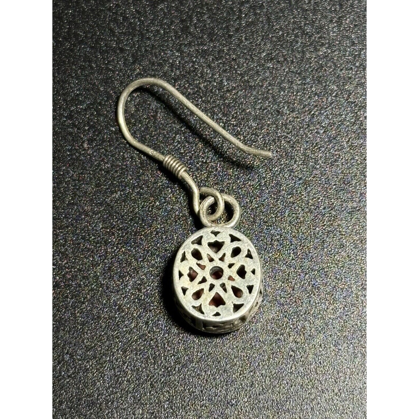 Sterling Silver Jasper Stone Dangle Earrings 925 M28