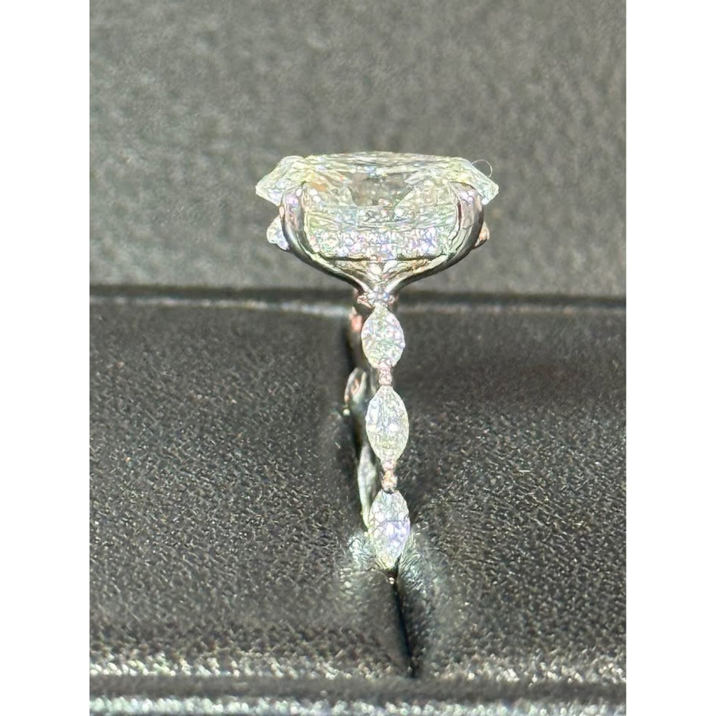 14k White Gold 3.10 Carat Oval Lab Grown Diamond Ring E Color VS1 Clarity IGI