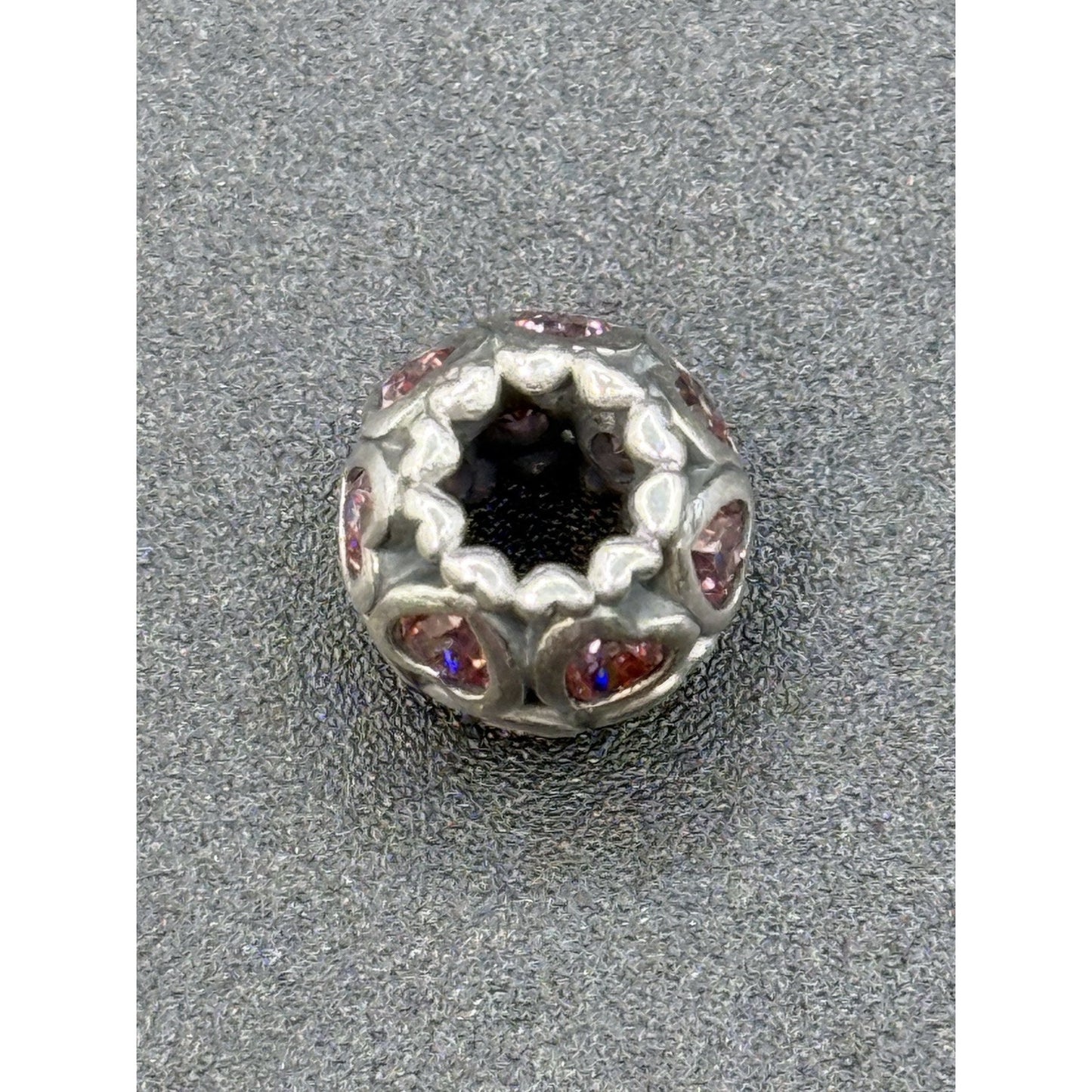 Pandora Sterling Silver Pink CZ Heart Charm ALE Love All Around P12