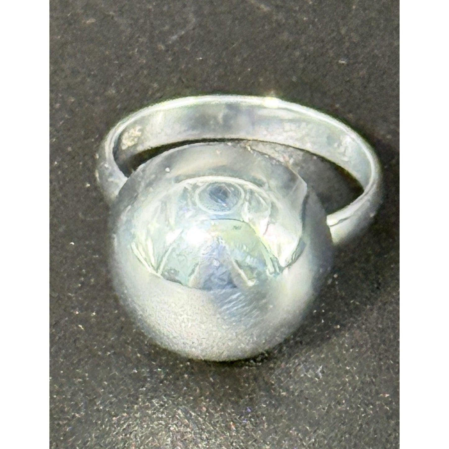 New Condition Sterling Silver Dome Ball Ring Size 7.00
