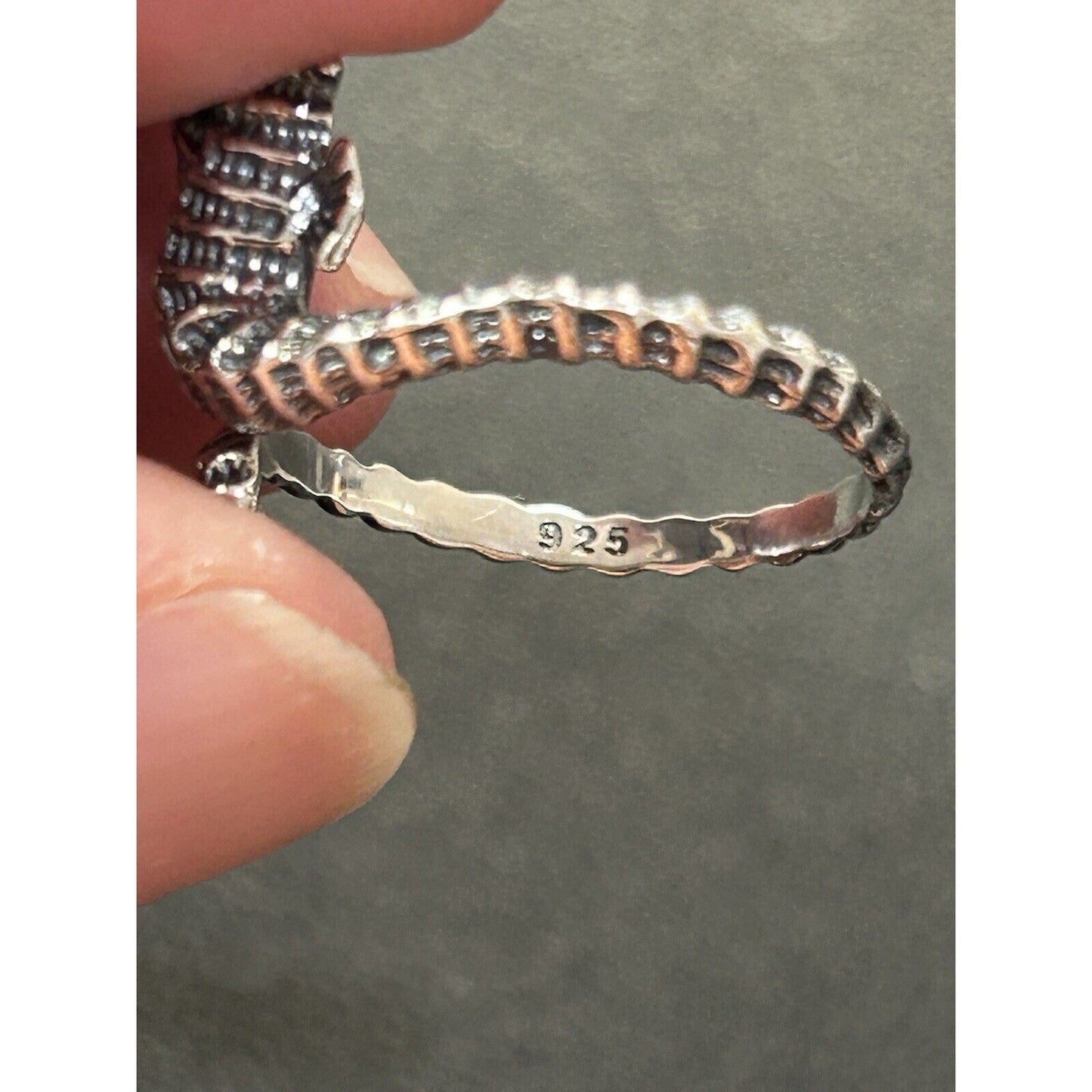 New Condition Sterling Silver Seahorse Ring Size 7.00