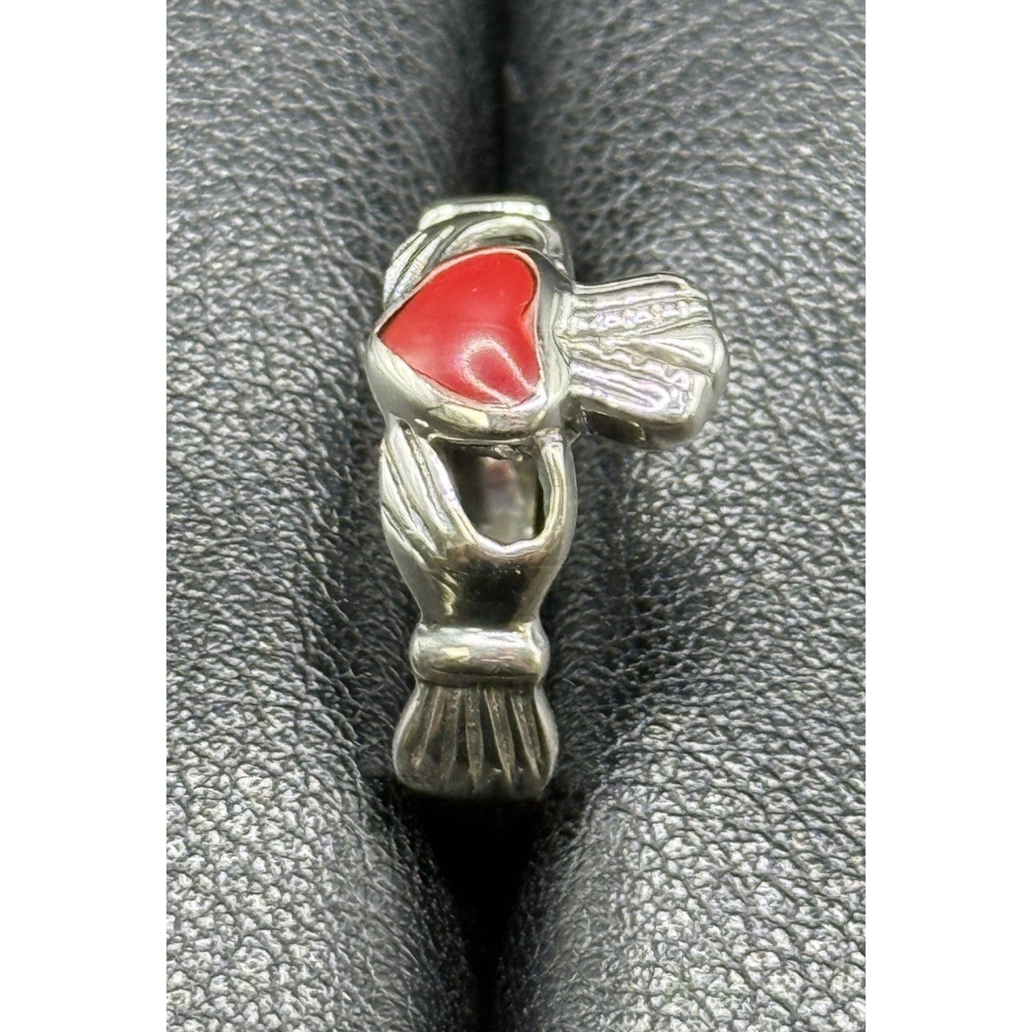 New Condition Sterling Silver Jasper Chaddaugh Ring Size 7.00