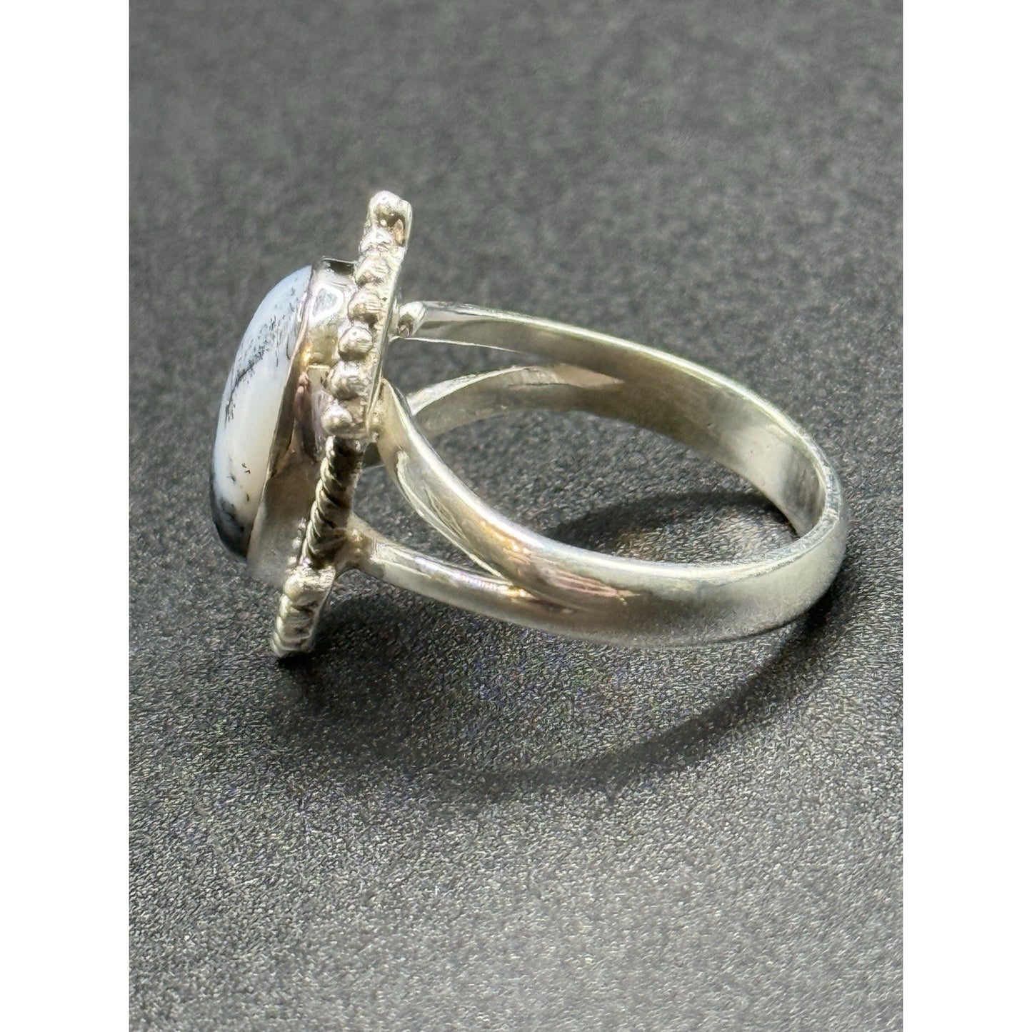 New Condition Sterling Silver Dendrite Opal Ring Size 9.00 925