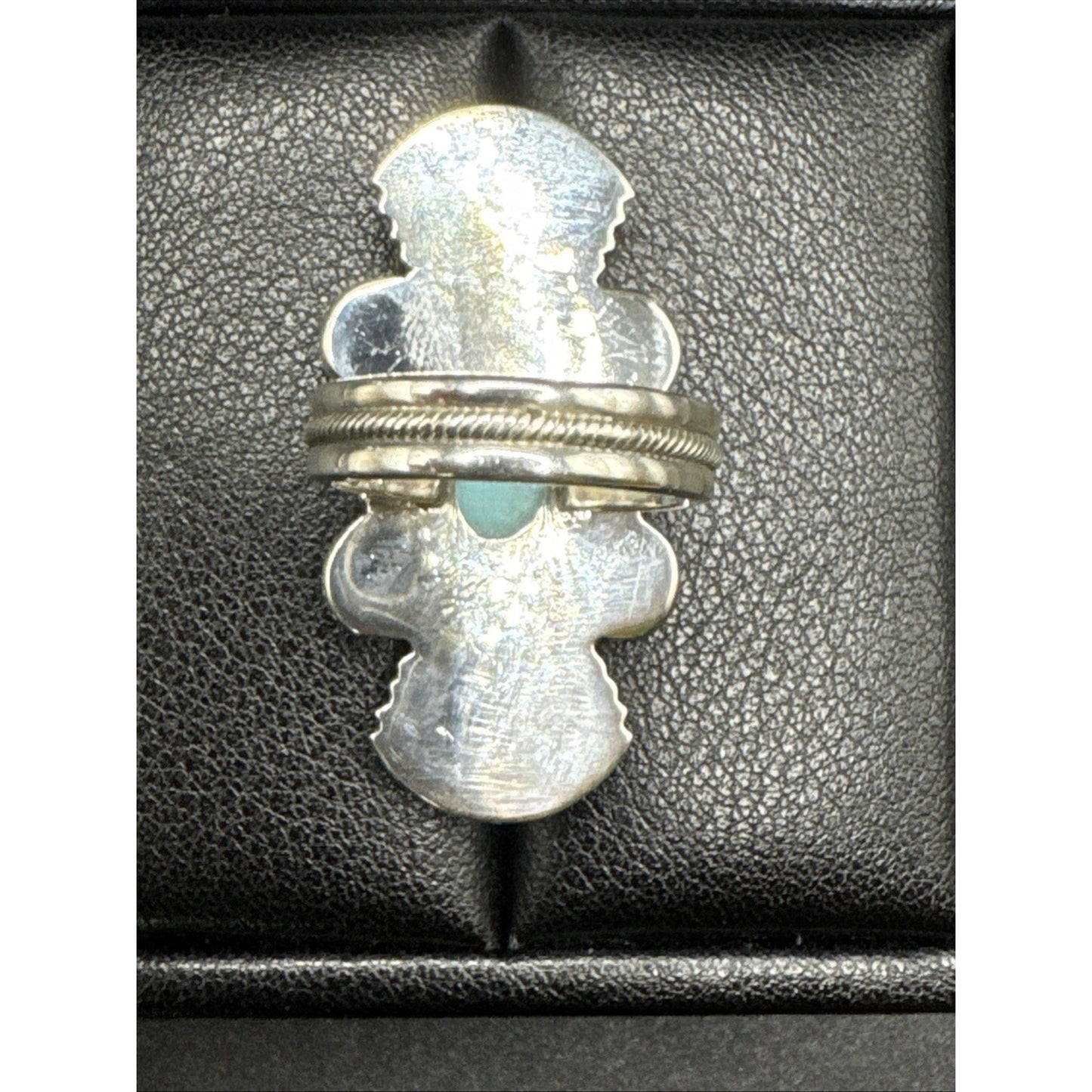 New Condition Sterling Silver Arizona Turquoise Long Ring Size 7