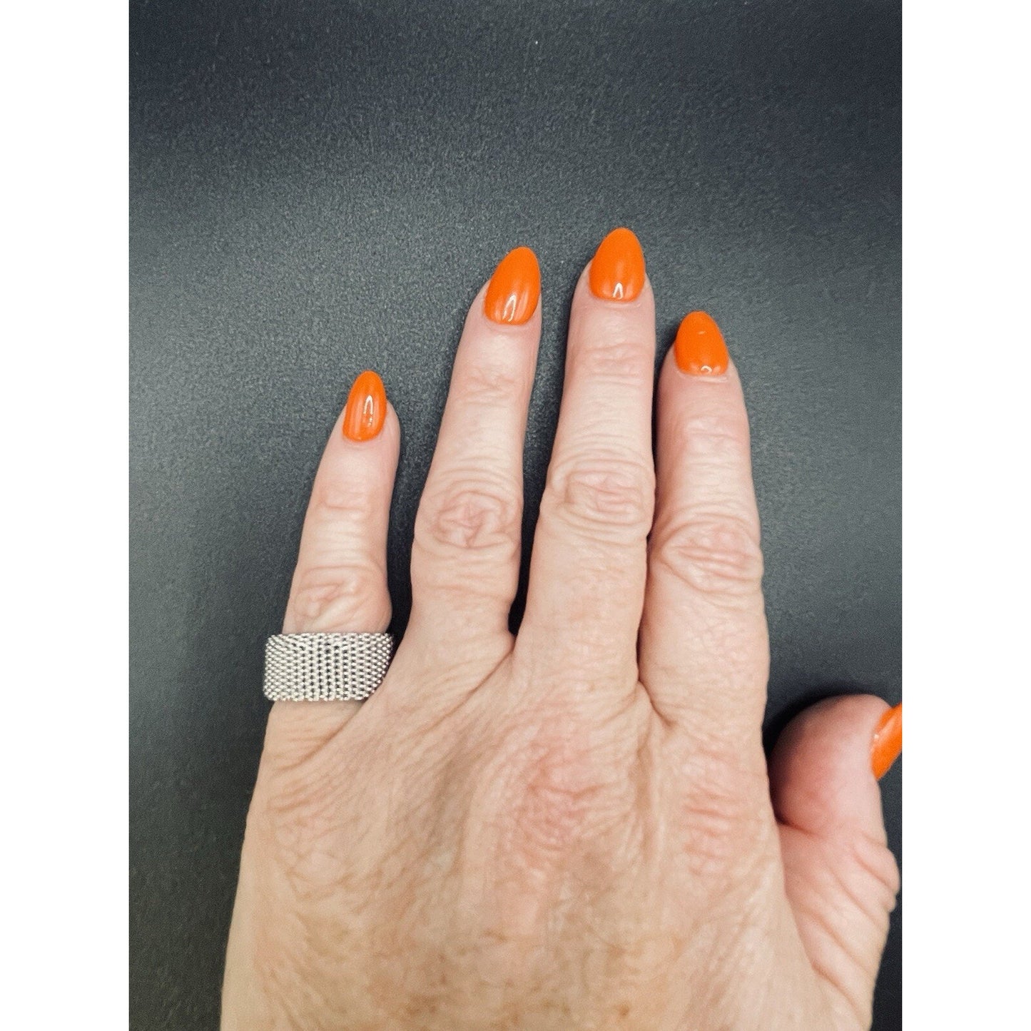 New Condition Sterling Silver Mesh Ring Size 5.00