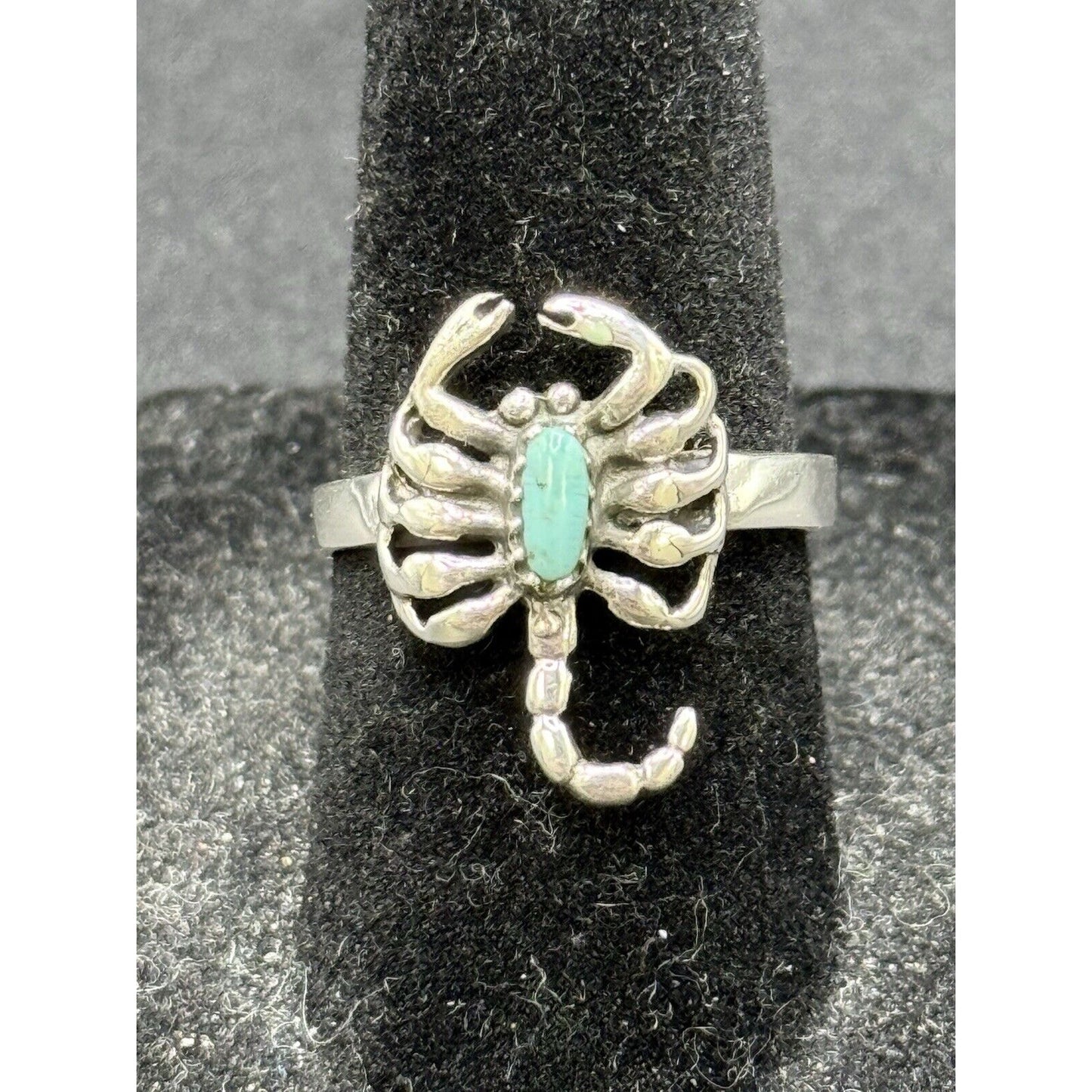 New Condition Sterling Silver Turquoise Scorpion Ring Size 6.50