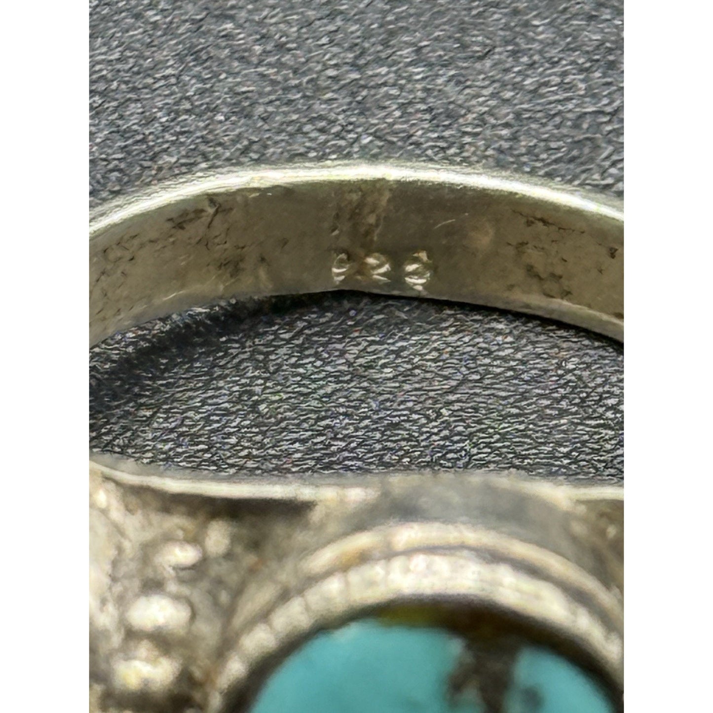 Vintage Sterling Silver Genuine Turquoise Coral Ring Size 7.50 Q3