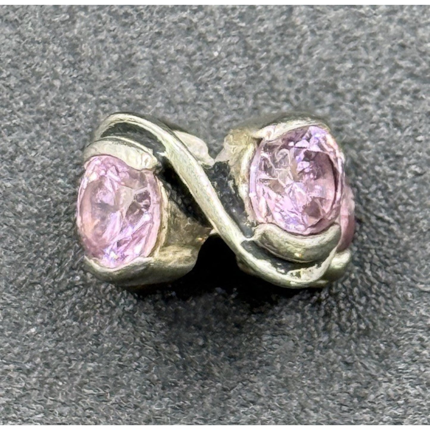 Chamilia Sterling Silver Pink Cubic Zirconia “Forever” Retired Charm P18