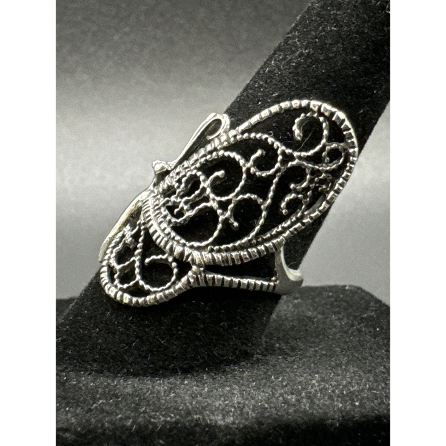 New Condition Sterling Silver Large Butterfly Ring 925 Size 7