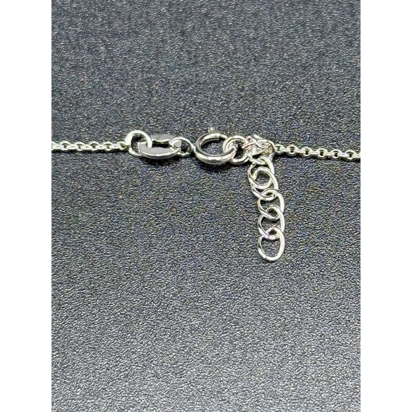New Condition 18” Sterling Silver Cubic Zirconia Cross Pendant Necklace