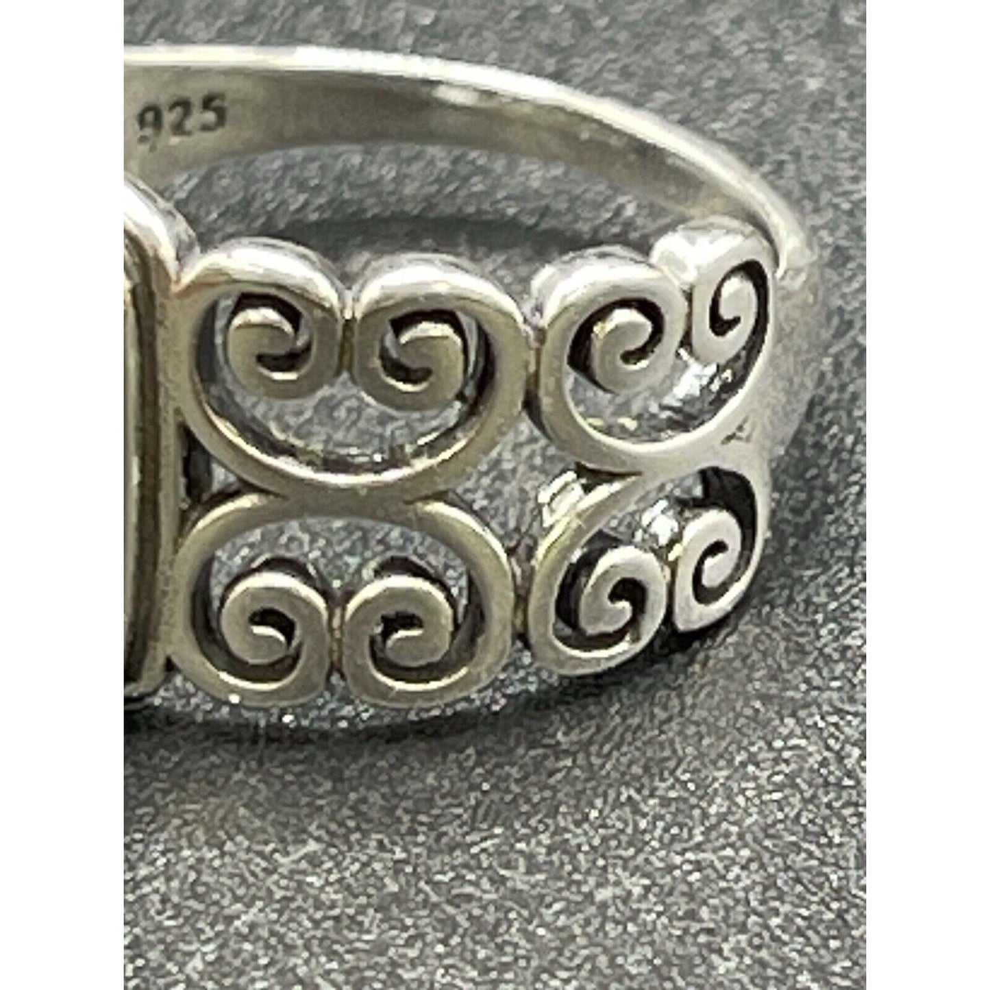New Condition Sterling Silver Turquoise Ring Size 7.00 Scrolls