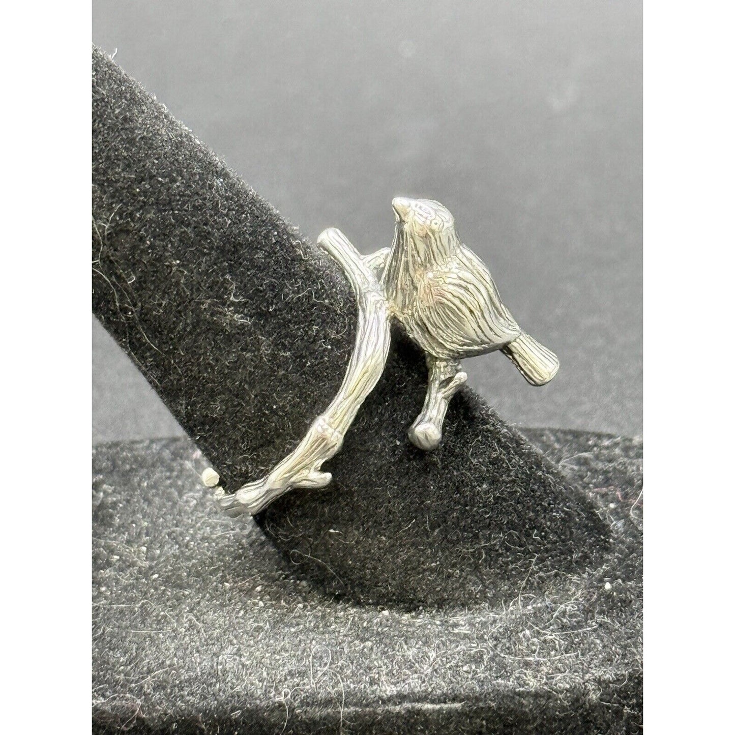 New Condition Sterling Silver Bird On A Branch Ring Size 6.50 925