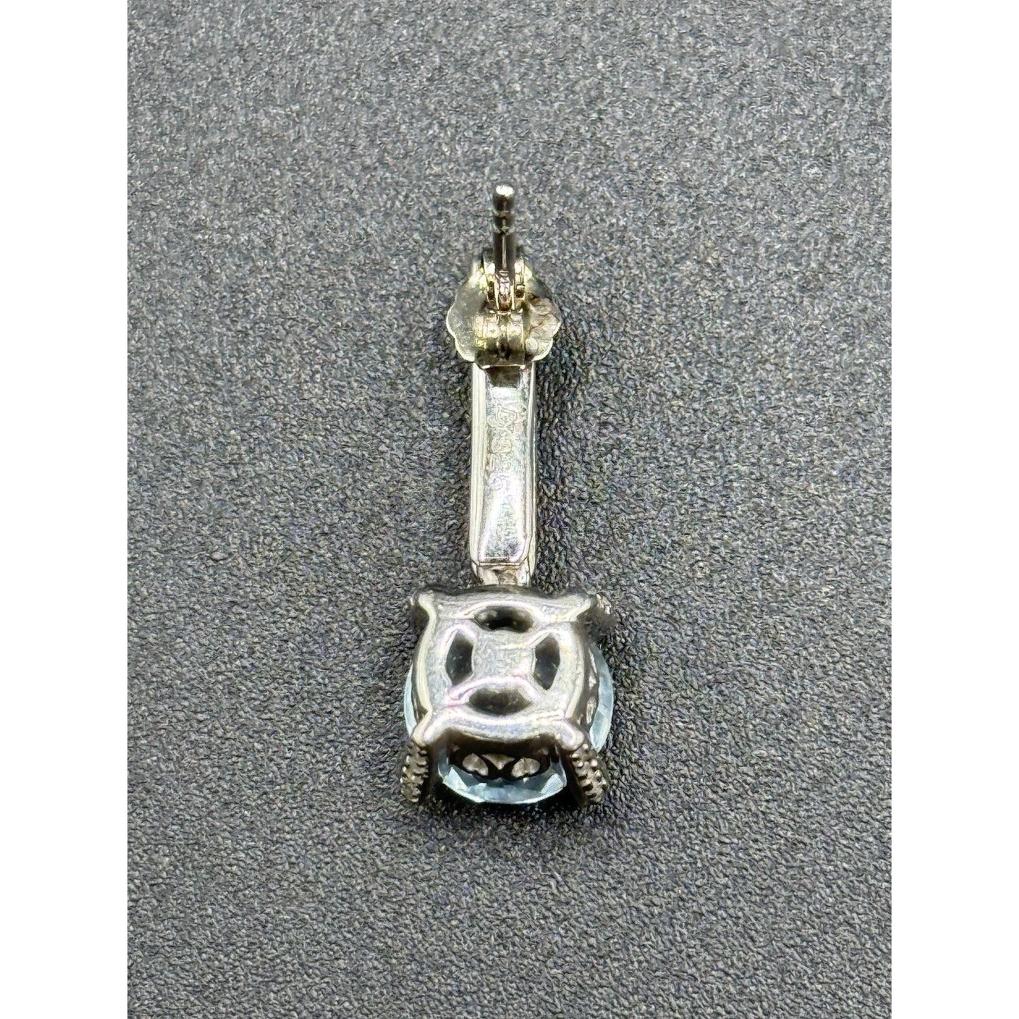 JTV NOS Sterling Silver Genuine Blue Topaz Diamond Dangle Earrings N17
