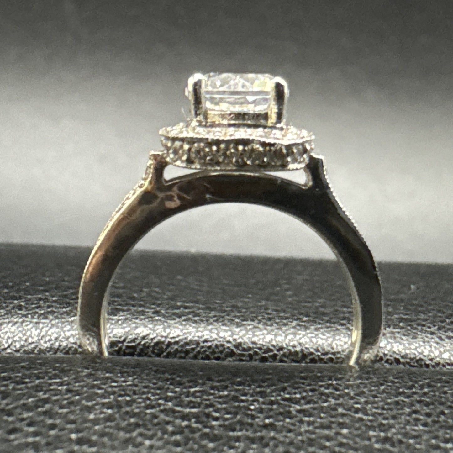 EUC Sterling Silver CZ Cushion Halo Ring 925 Size 6 #4 P2