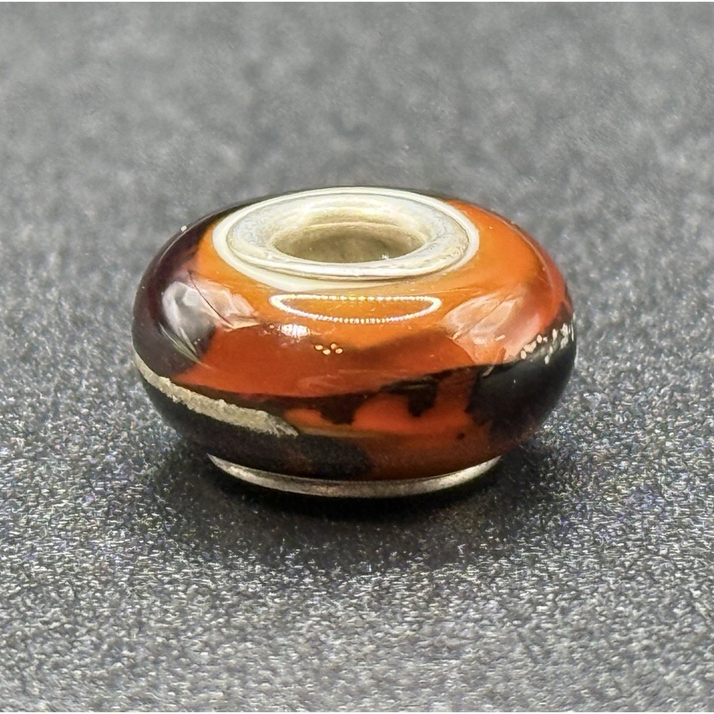Chamilia Sterling Silver Brown Swirl Murano Glass Charm P19
