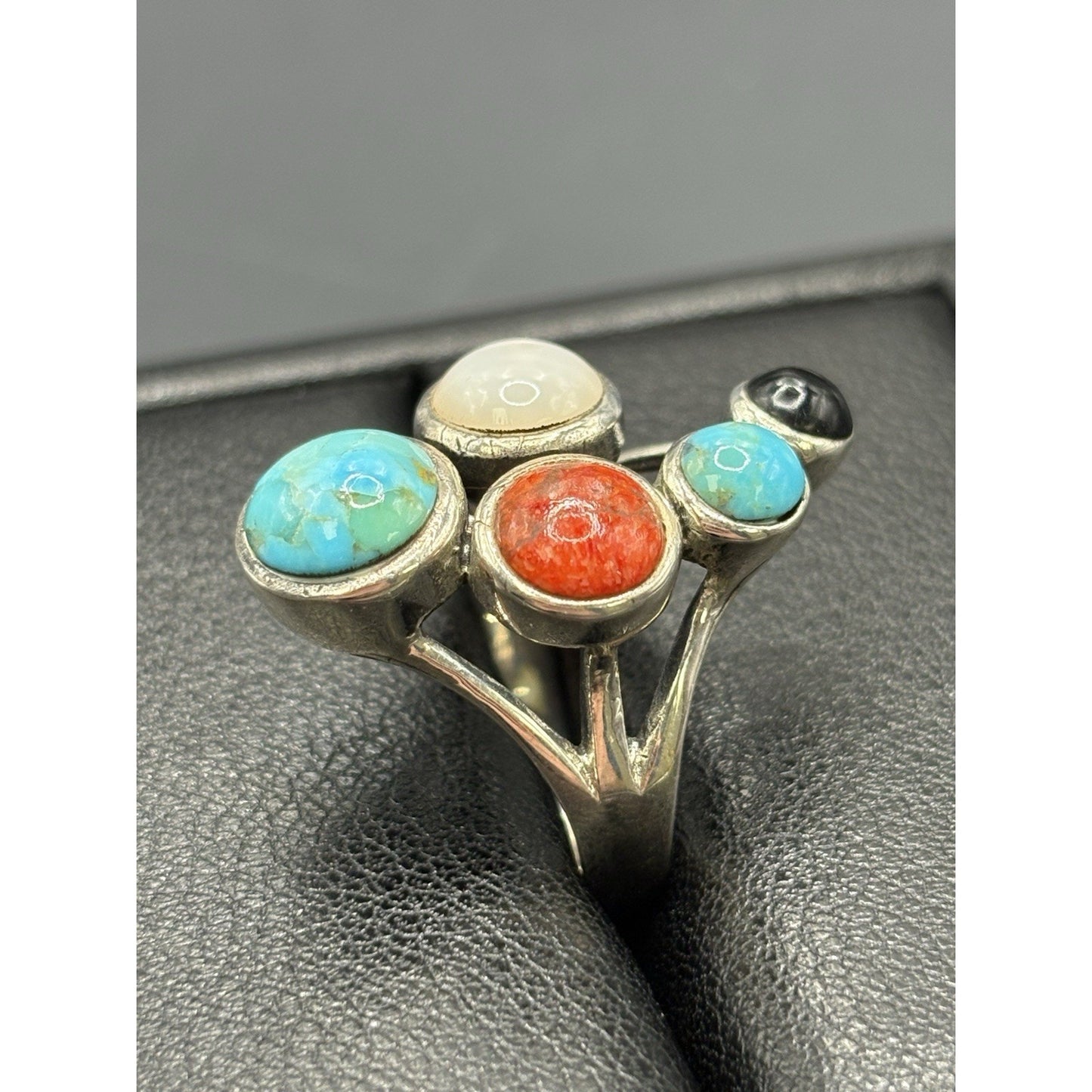 New Condition Sterling Silver Multi Gemstone Ring Size 7