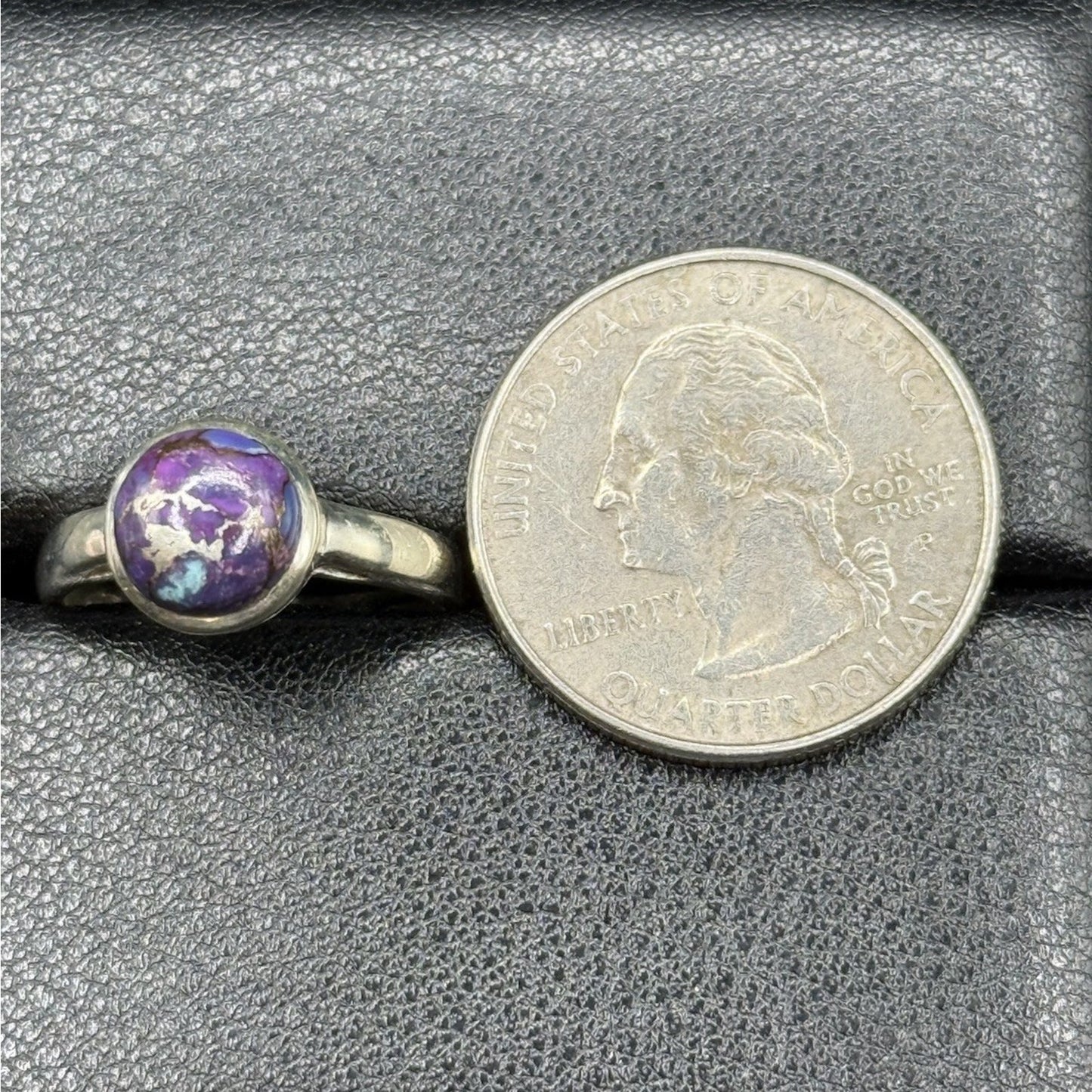 Excellent Used Condition Sterling Silver Copper Purple Turquoise Ring Size 7 P19