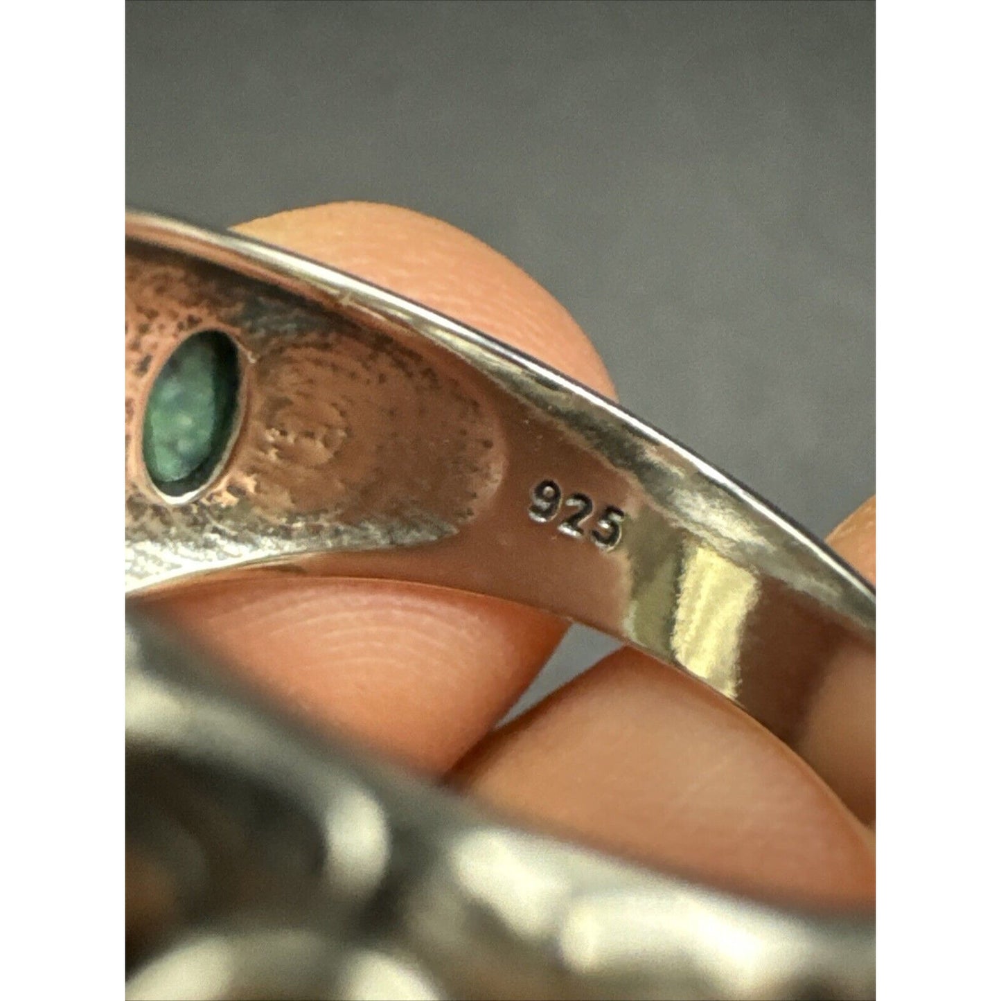 New Condition Sterling Silver Graduated Turquoise 5 Stone Band Ring 925 Size 7