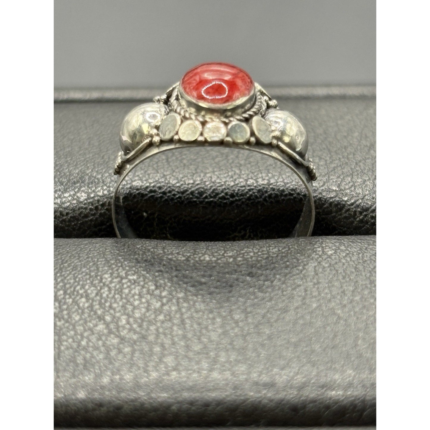 New Condition Bali Style Coral Ring Size 7