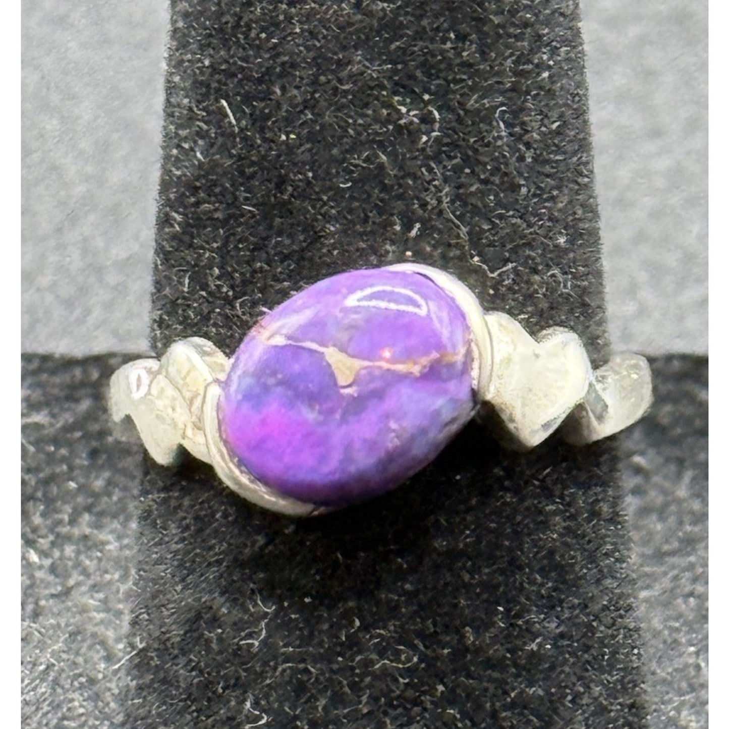 New Condition Sterling Silver Copper Purple Turquoise Ring Size 5.00 P19