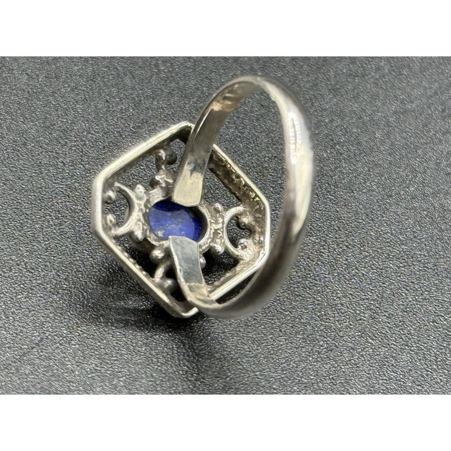 Excellent Used Condition Sterling Silver Genuine Lapis Ring Size 7.00 925 P19