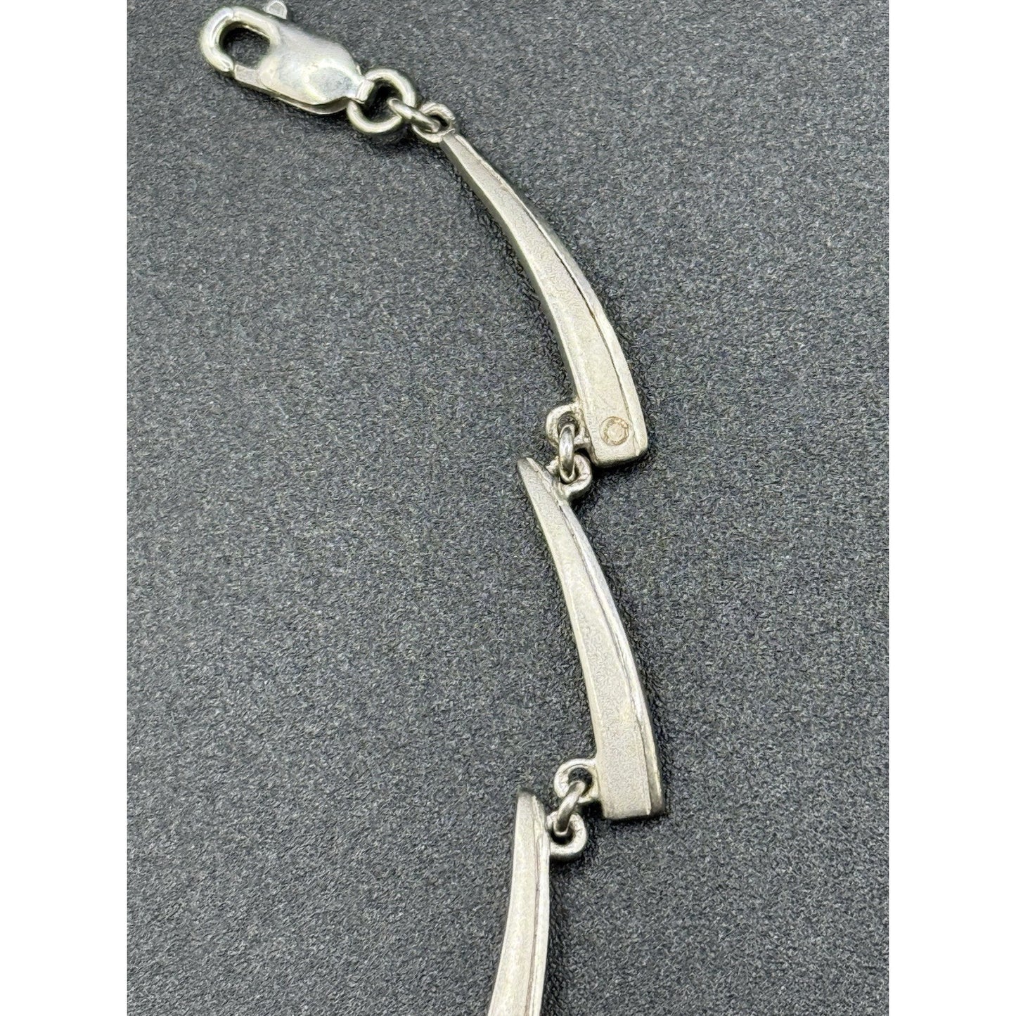 7.5” Vintage MCM Sterling Silver Link Bracelet P5