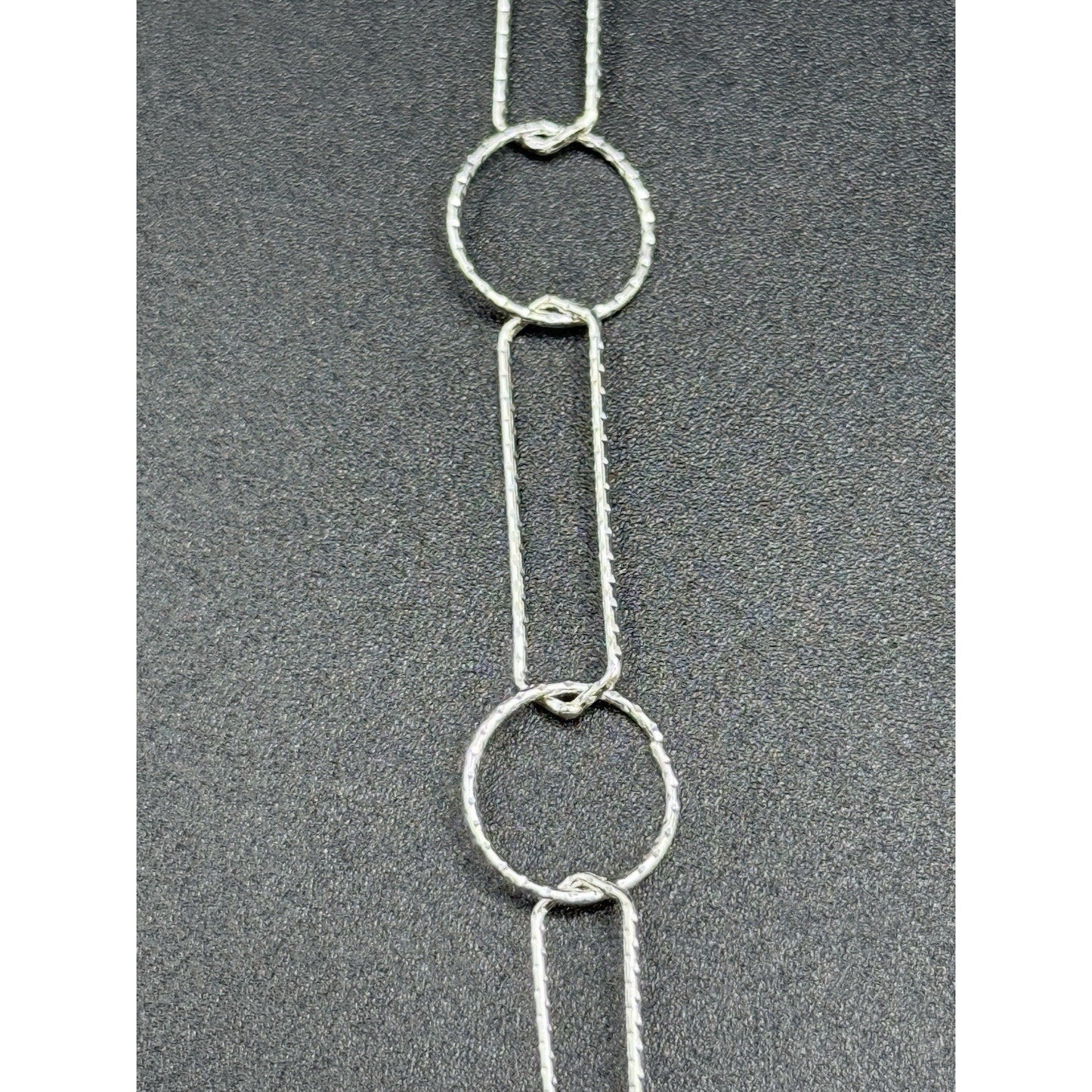 New Condition 30” Sterling Silver Staples Circles Chain Necklace 925