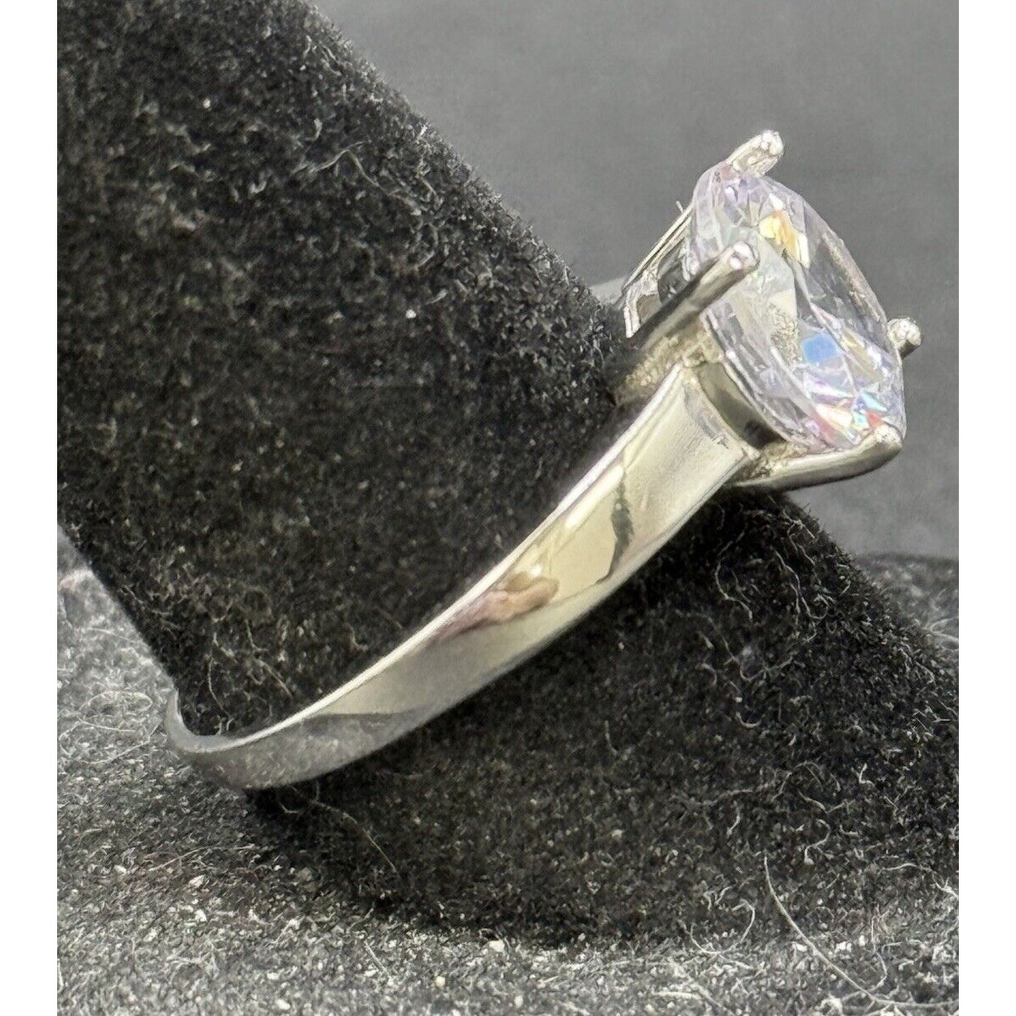 New Condition Sterling Silver 10MM Round Brilliant C.Z. Solitaire