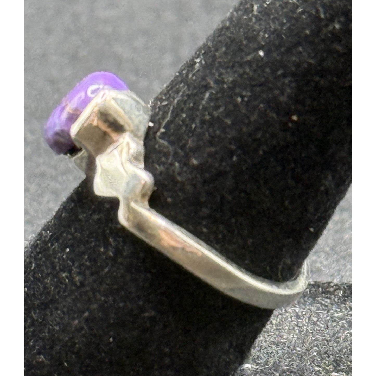 New Condition Sterling Silver Copper Purple Turquoise Ring Size 5.00 P19