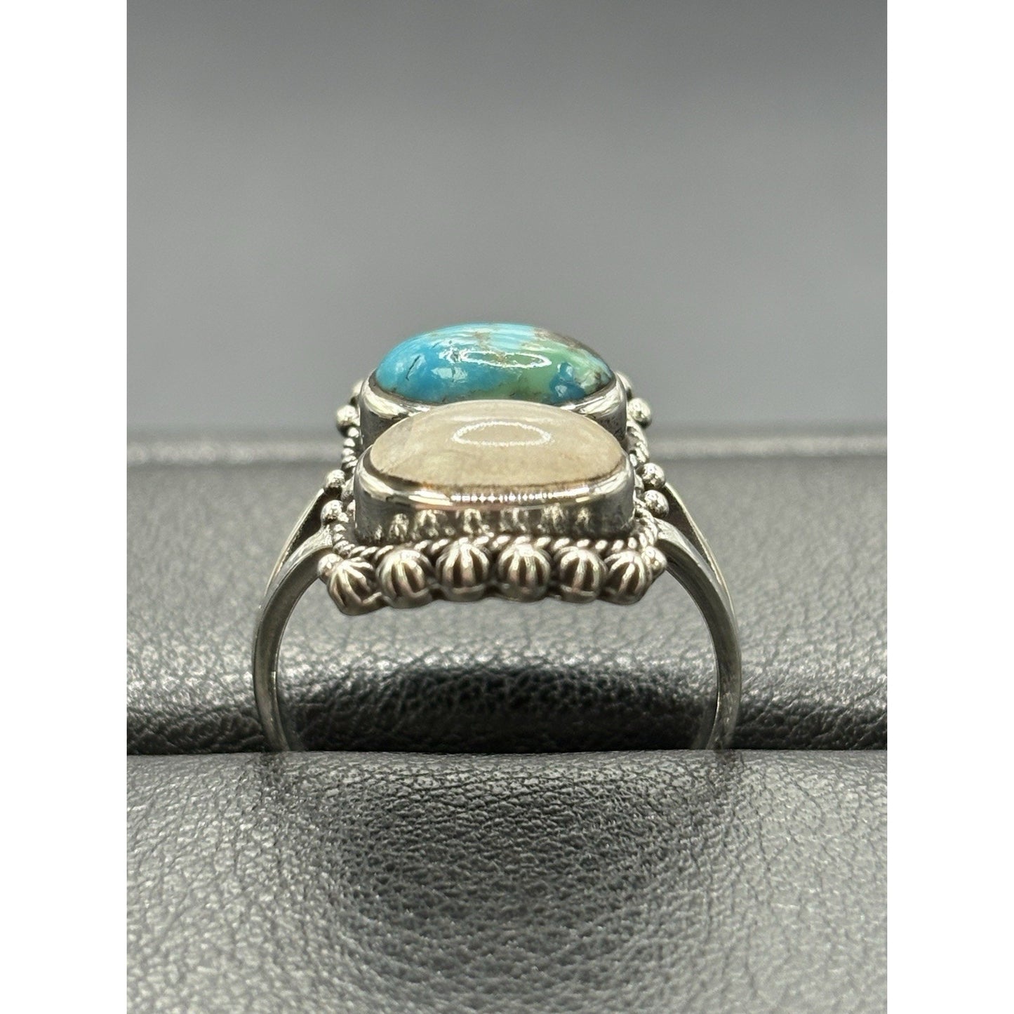 New Condition Sterling Silver Moonstone Turquoise Ring Size 8