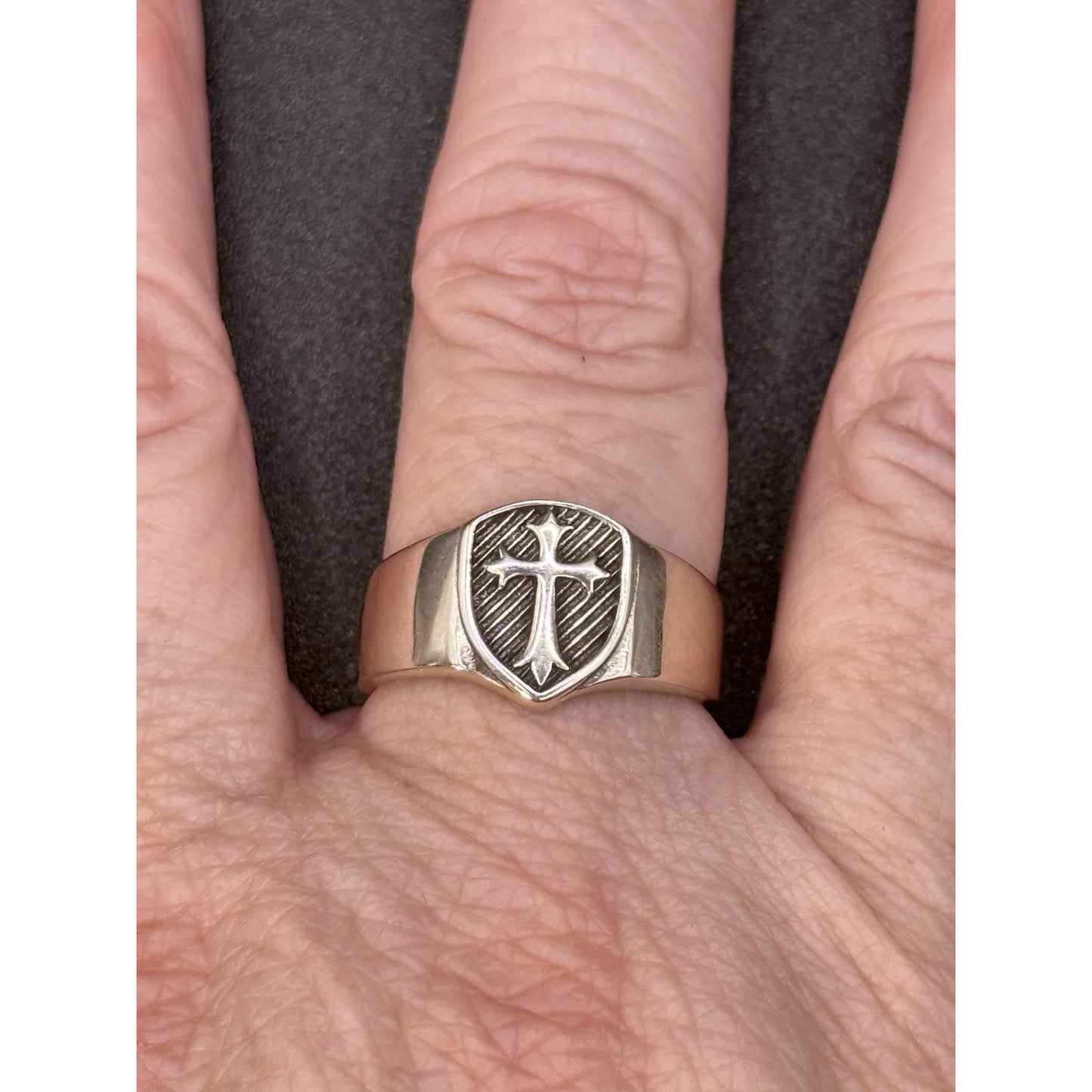 Excellent Used Condition Sterling Silver Medieval Ring Size 9.50 925 N26