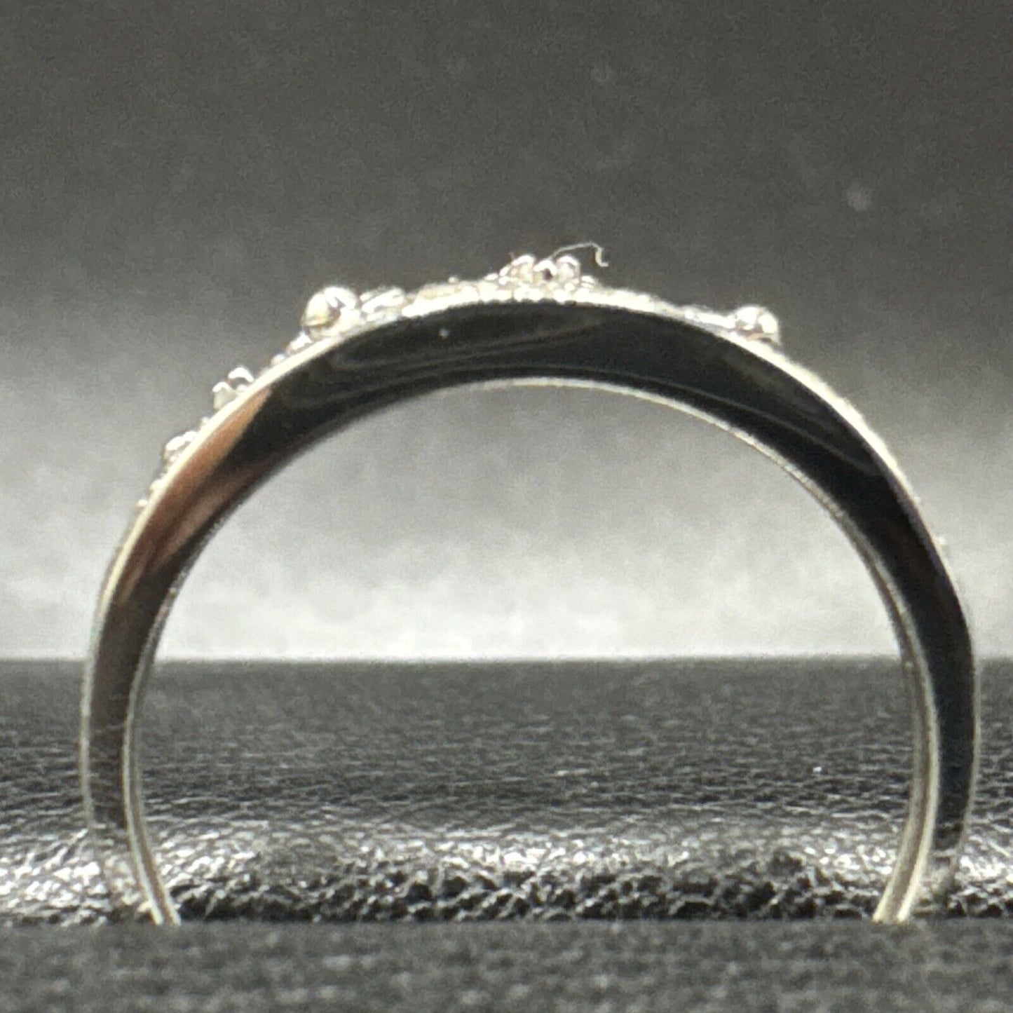 New Condition Sterling Silver Genuine Diamond Tiara Crown Ring 925 Size 7
