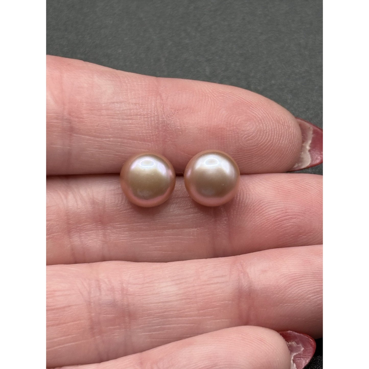 8.5MM Pink Pearl Genuine Sterling Silver Studs N20