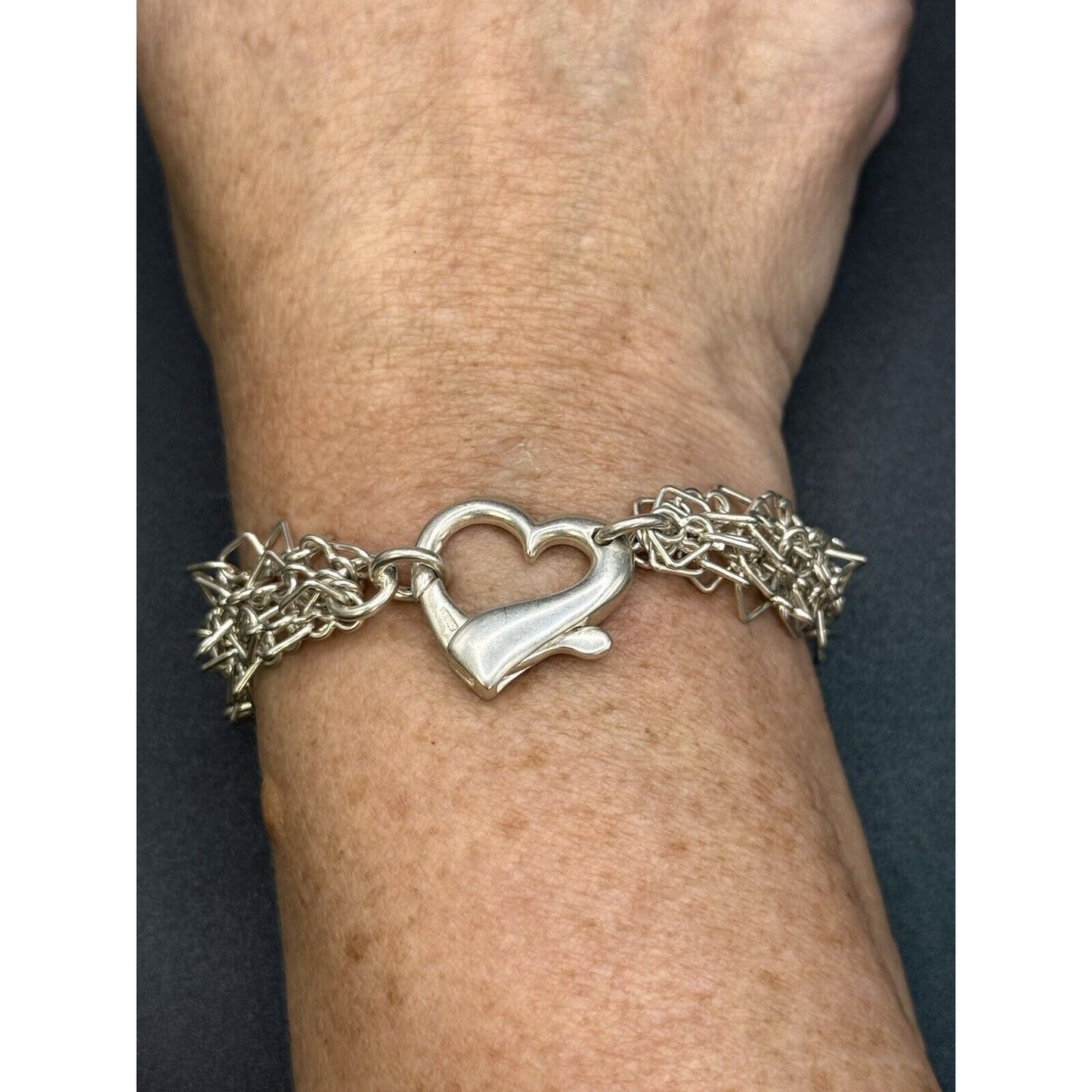 7” Sterling Silver Multi Strand Bracelet Italy 24 Grams 925 M8