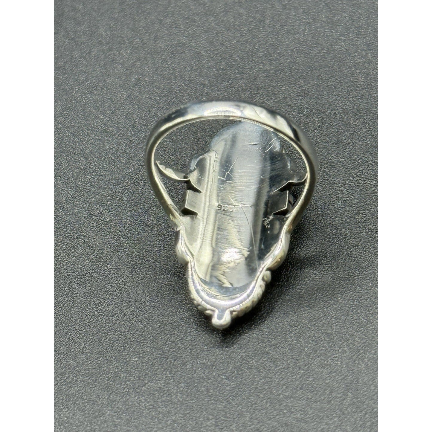 New Condition Sterling Silver Turquoise Art Deco Long Ring Size 8 925