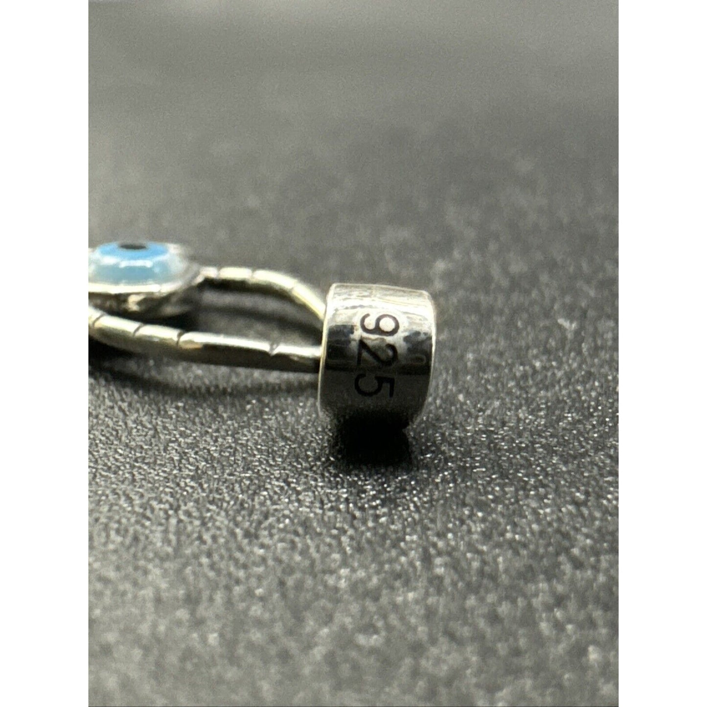 New Condition Sterling Silver Enamel Evil Eye Spider Pendant 925
