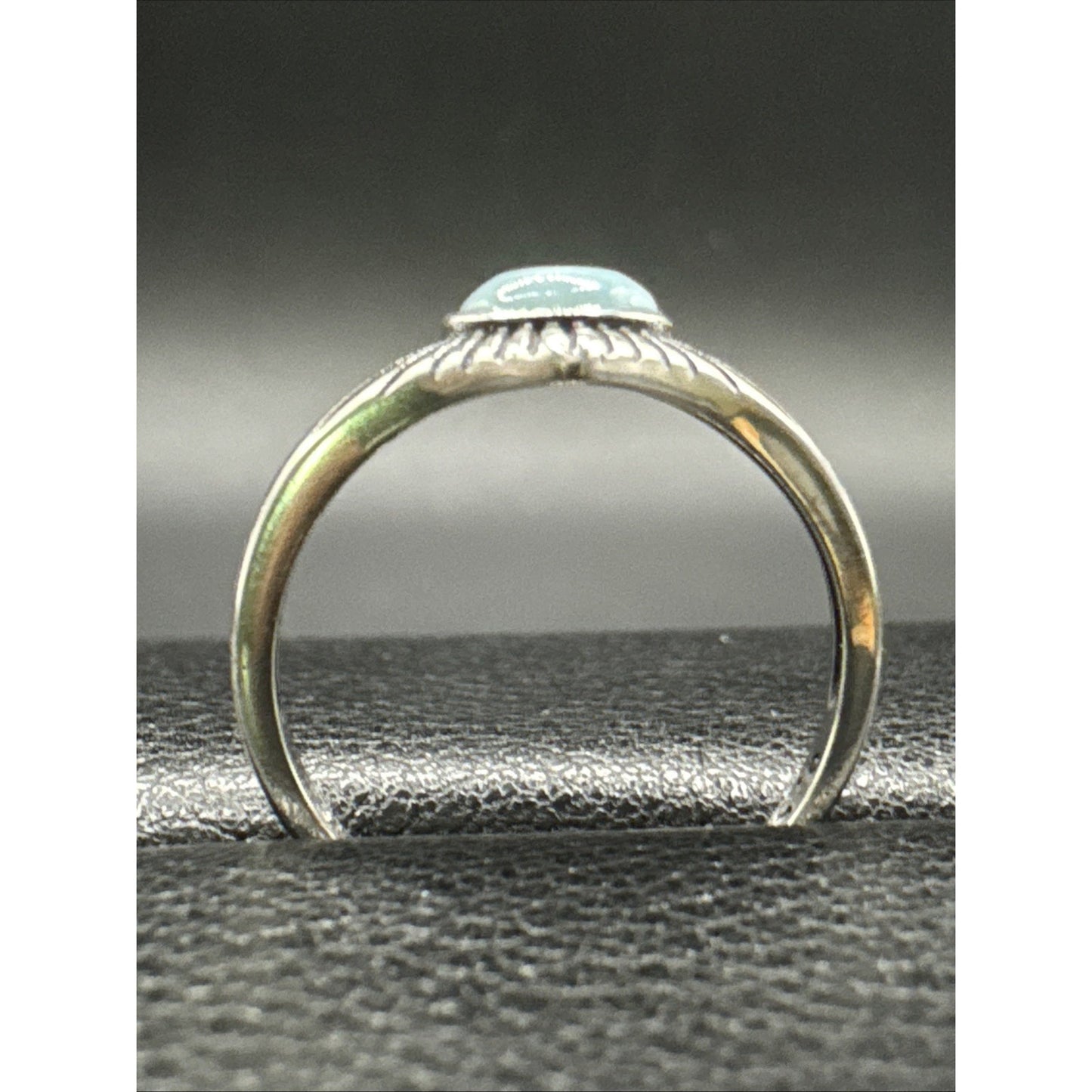 New Condition Sterling Silver Larimar Sunburst Ring 925 Size 7