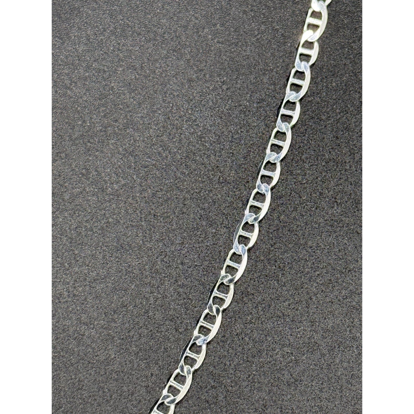 New Condition 18” Sterling Silver Flat Marina Chain Necklace 3.50MM 6 Grams