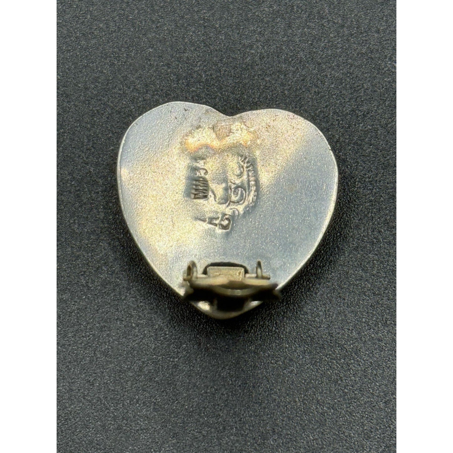 Taxco Los Balleateros Onyx Heart Clipon Earrings MM34 925 Q21