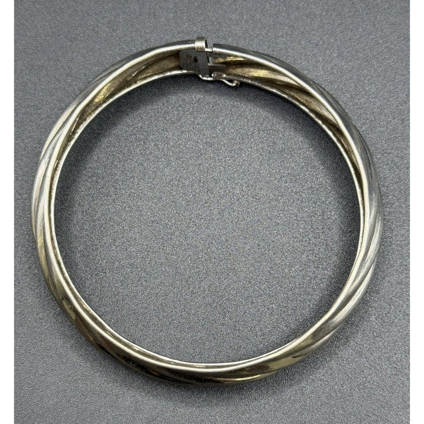 Vintage Sterling Silver Italy Grooved Bangle Bracelet 14 Grams P10