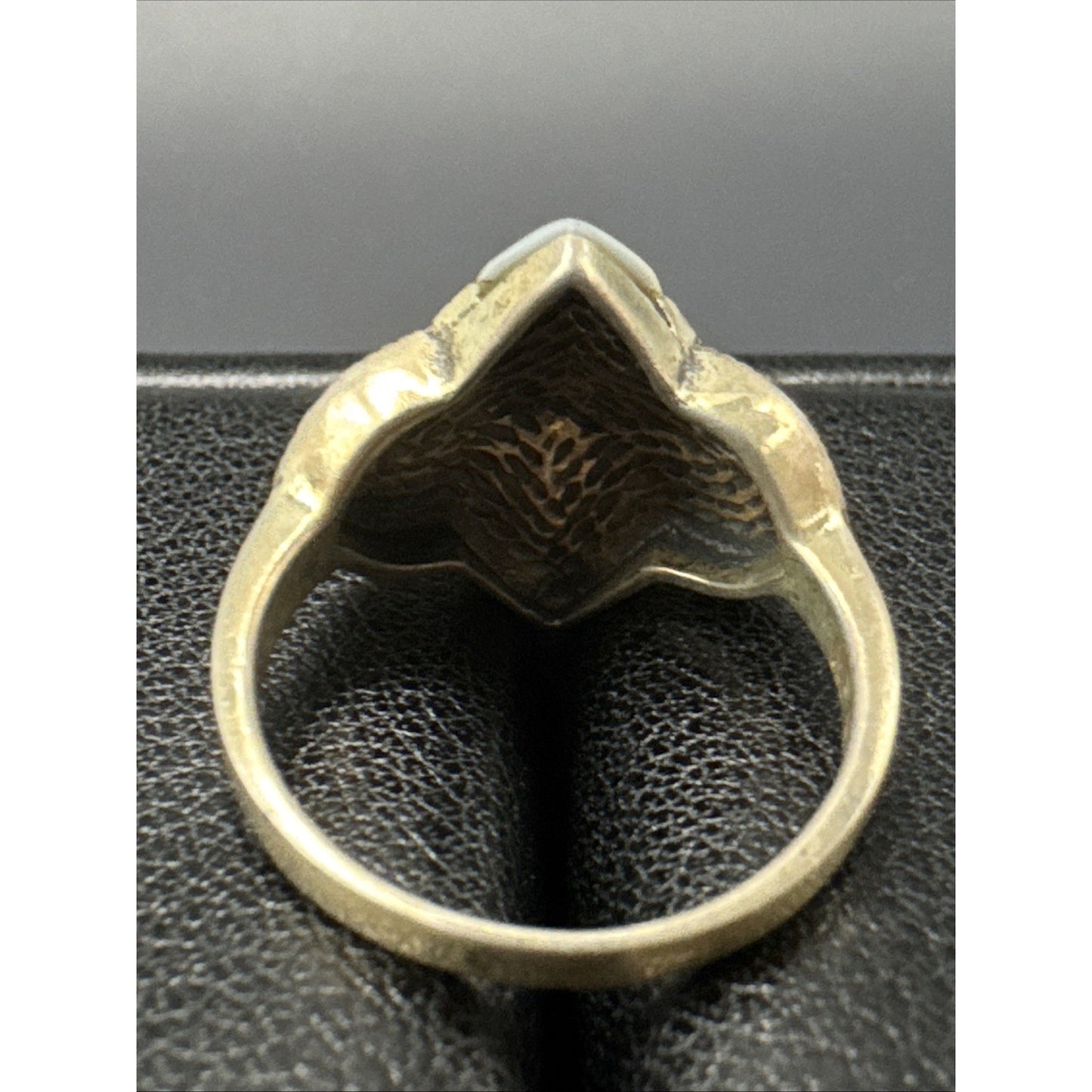 Sterling Silver Green Onyx Mother Pearl Marcasite Ring Size 7 U11