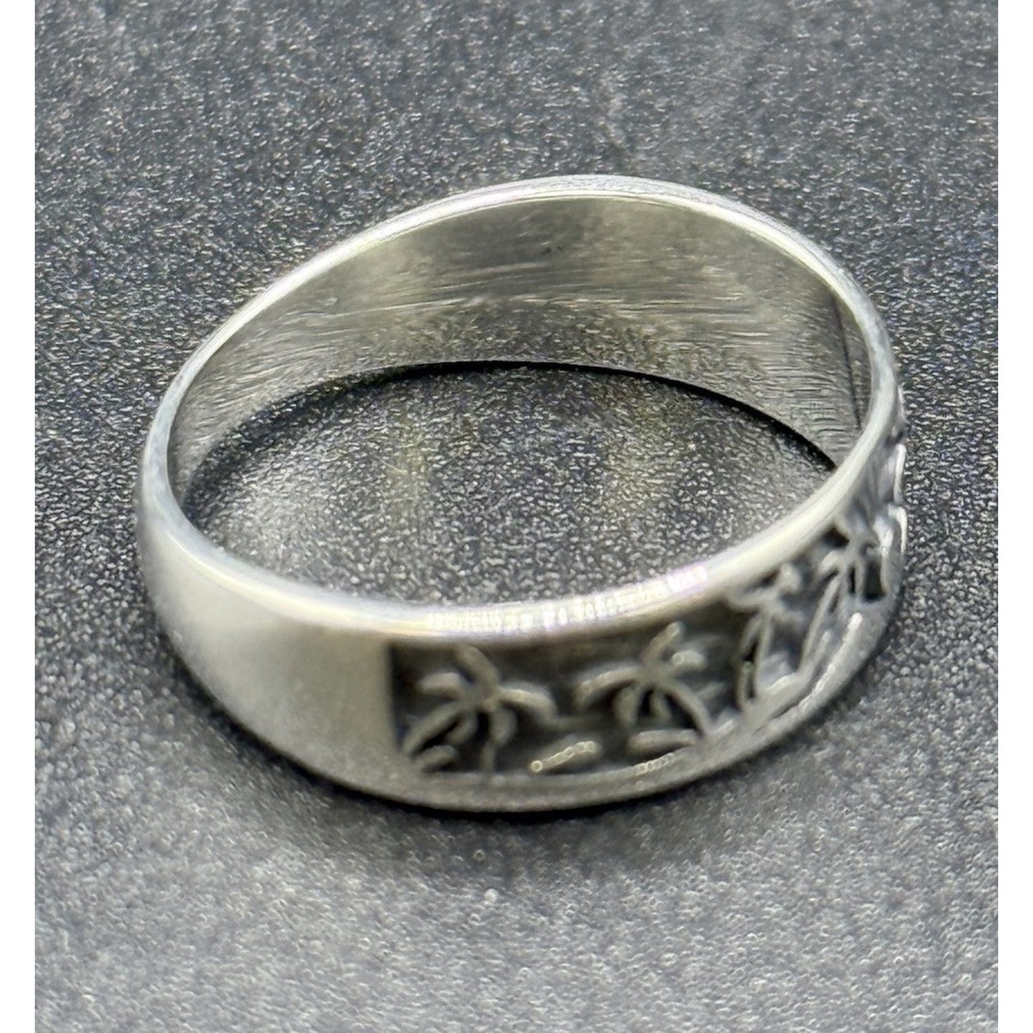 New Condition Sterling Silver Palm Trees Beach Ring Size 6.50 P7